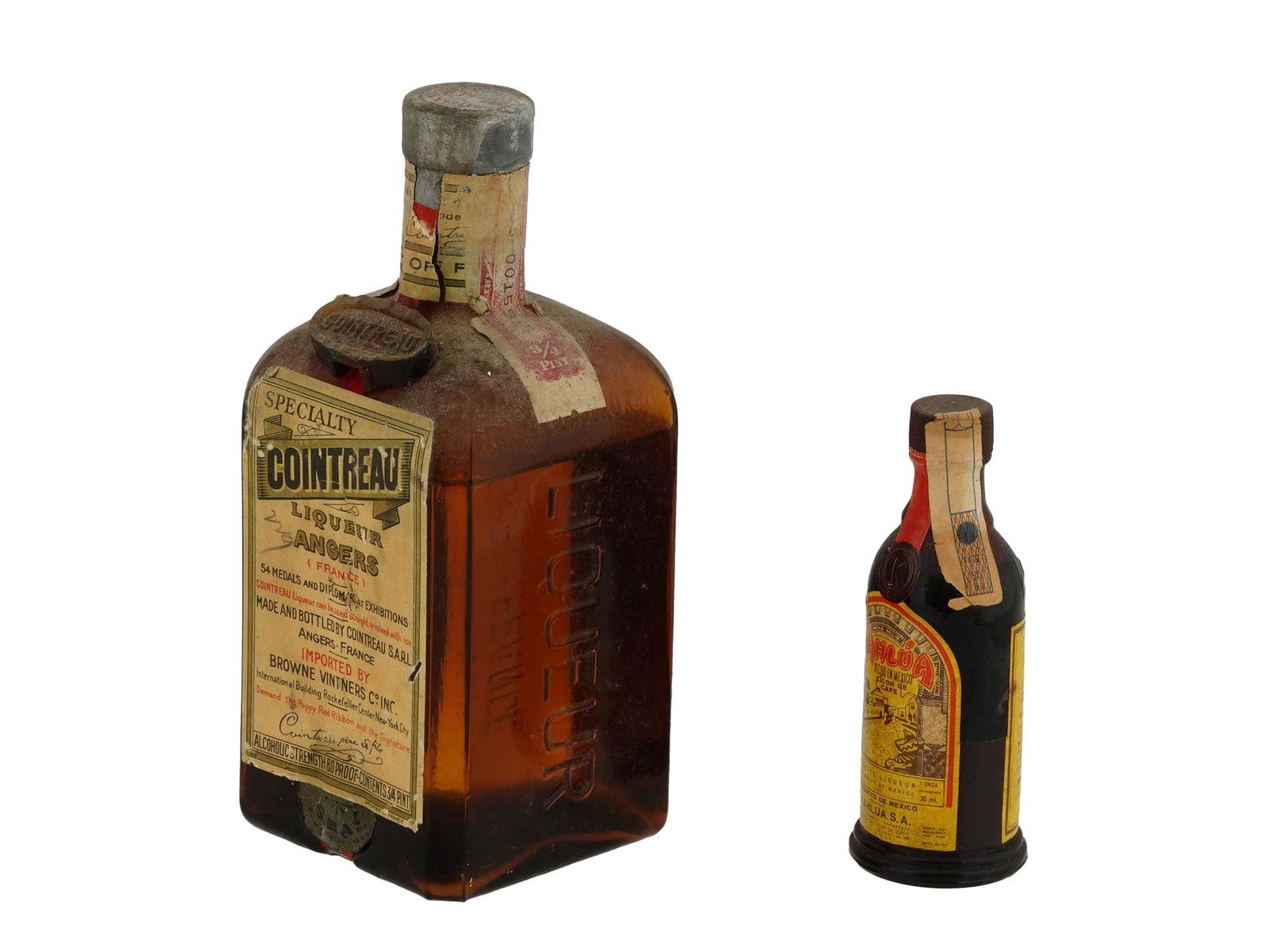 VINTAGE BOTTLES COINTREAU AND KAHLUA LIQUEUR LIQUEURS (1 of 5)