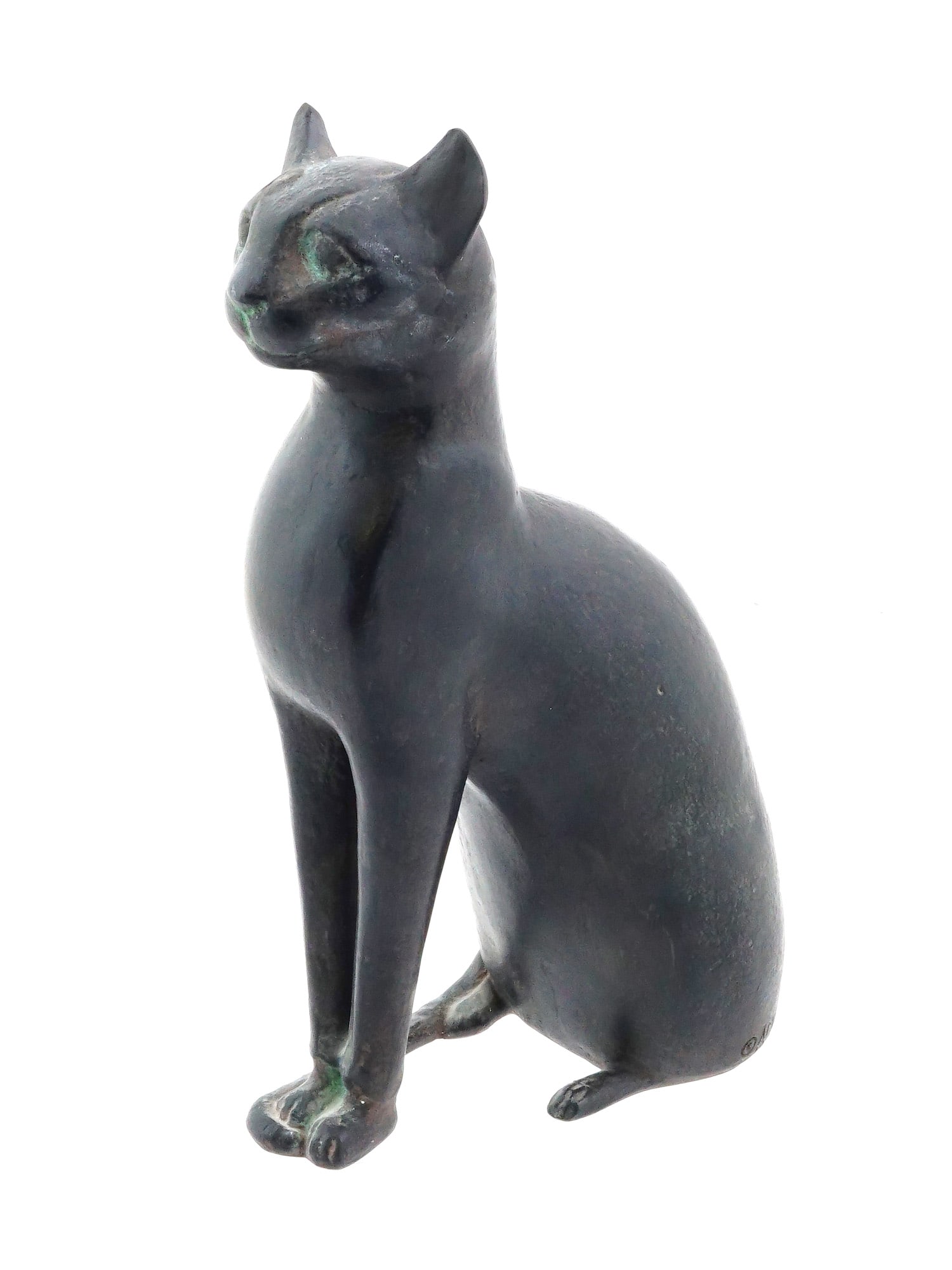 EGYPTIAN REVIVAL MANNER COMPOSITE SCULPTURE OF CAT (1 of 6)