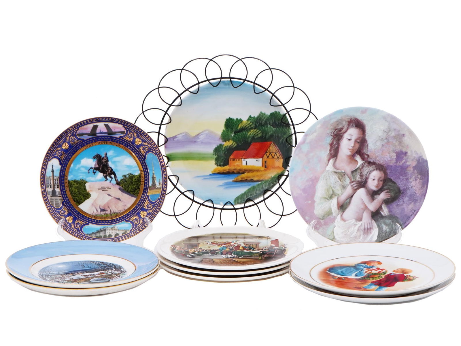VINTAGE DECORATIVE HAND PAINTED PORCELAIN PLATES (1 of 12)