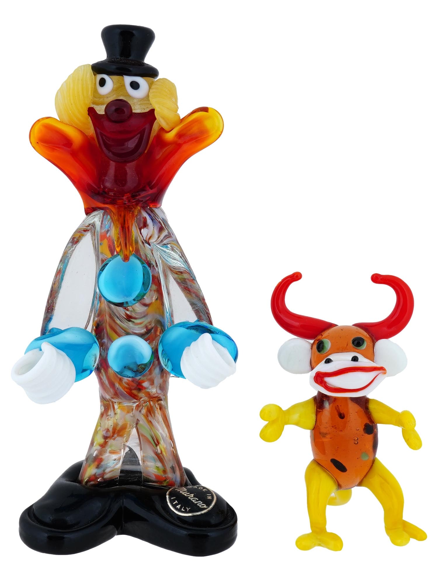 VINTAGE ITALIAN MURANO GLASS FIGURINES CLOWN AND DEVIL (1 of 7)