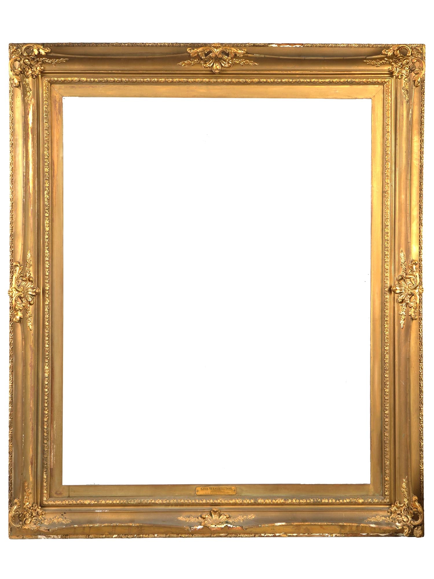 ANTIQUE AMERICAN CARVED WOOD GILT PICTURE FRAME (1 of 6)