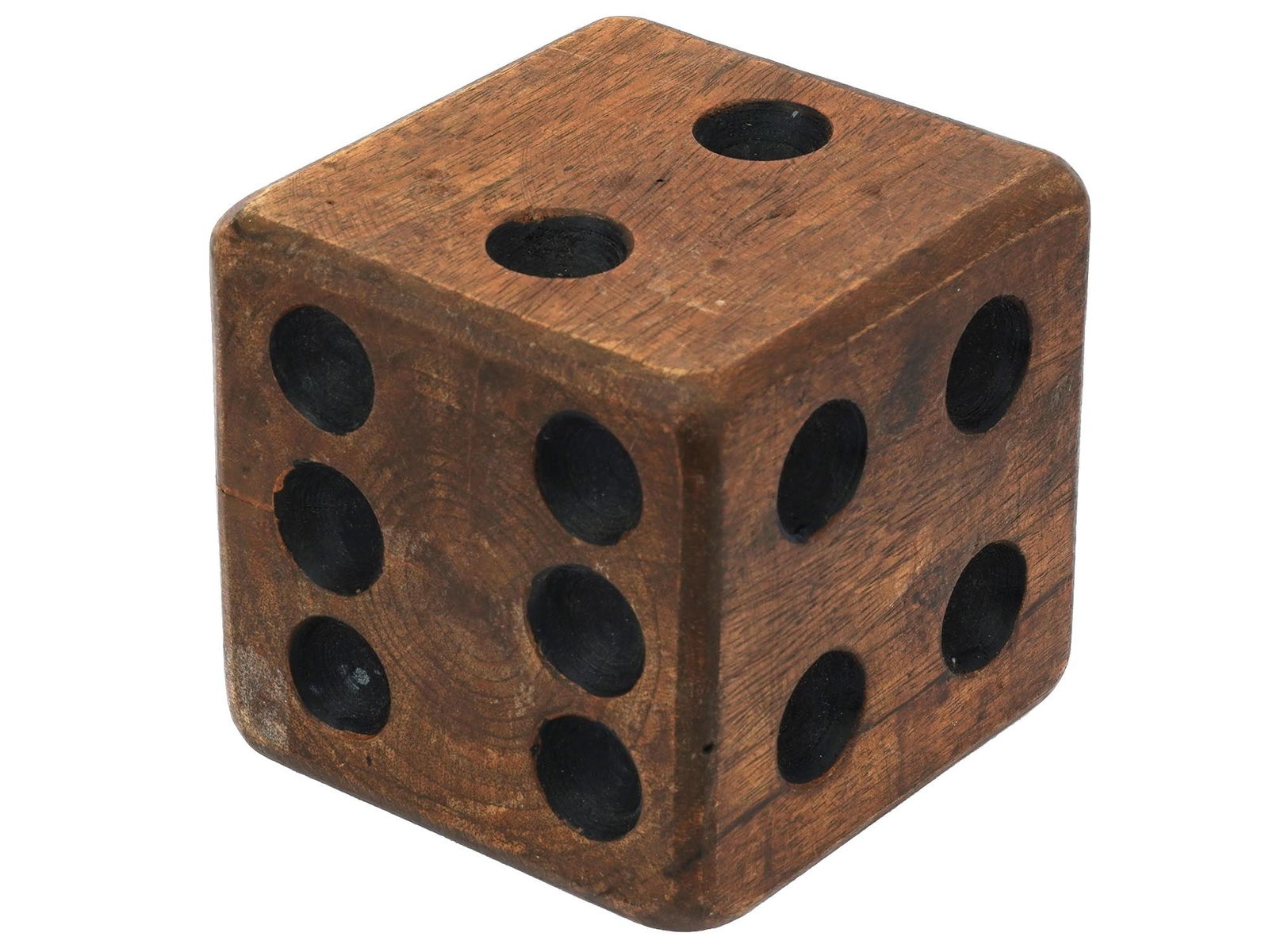 VINTAGE WOODEN DICE PAPERWEIGHT (1 of 5)
