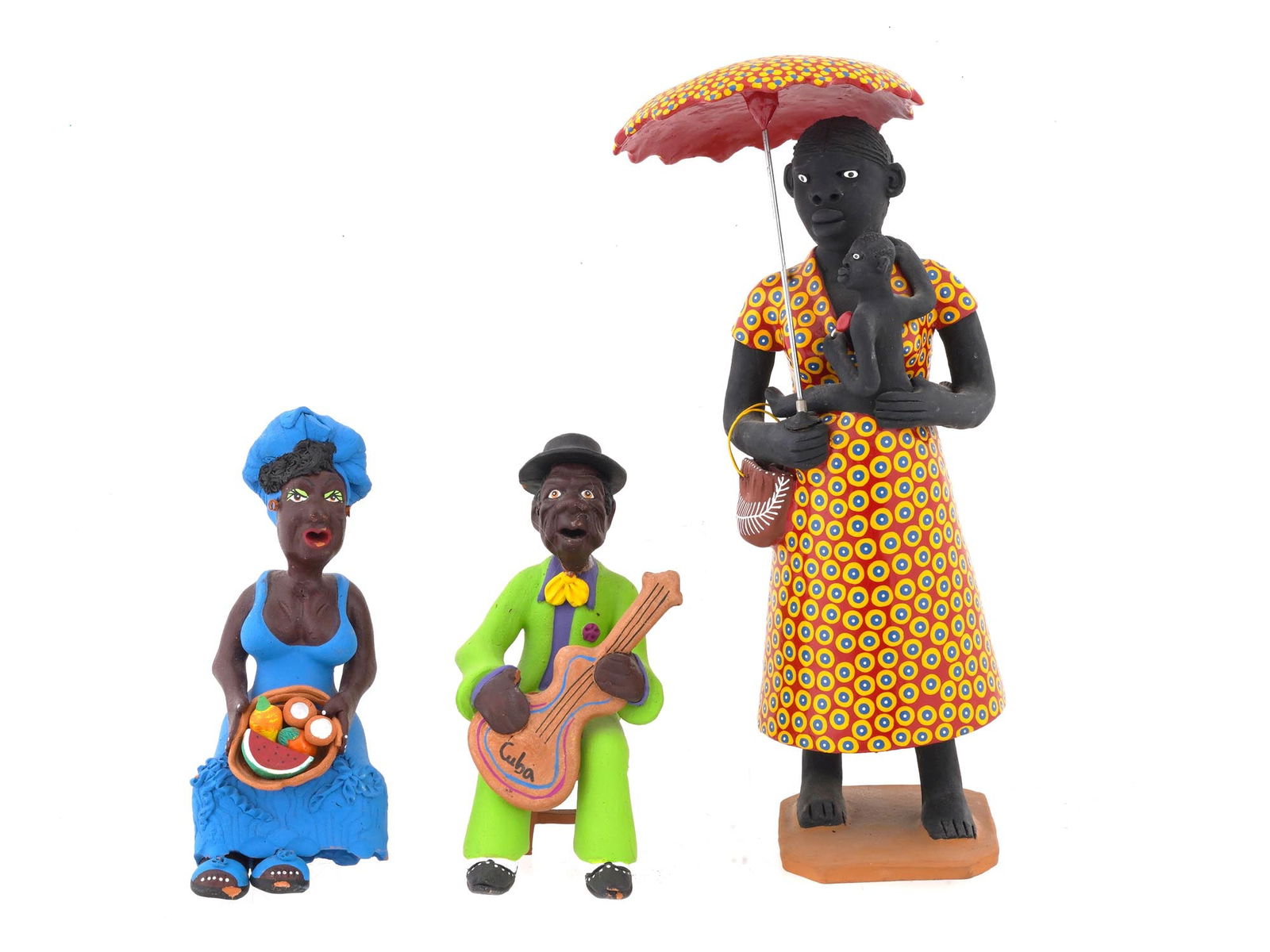 AFRICAN FOLK ART HANDCRAFTED POTTERY DOLLS (1 of 12)