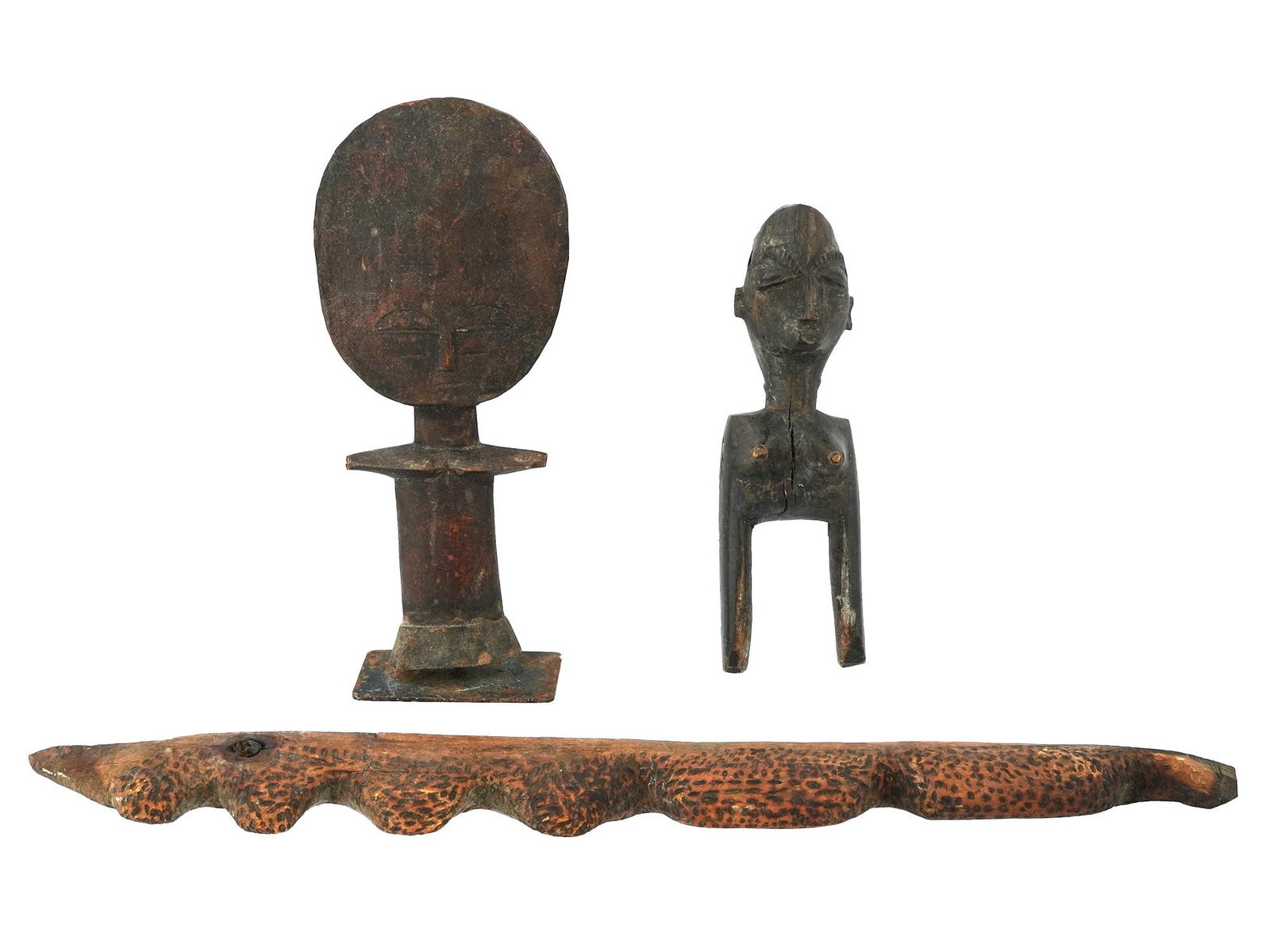 3 WOODEN AFRICAN FIGURINES (1 of 8)
