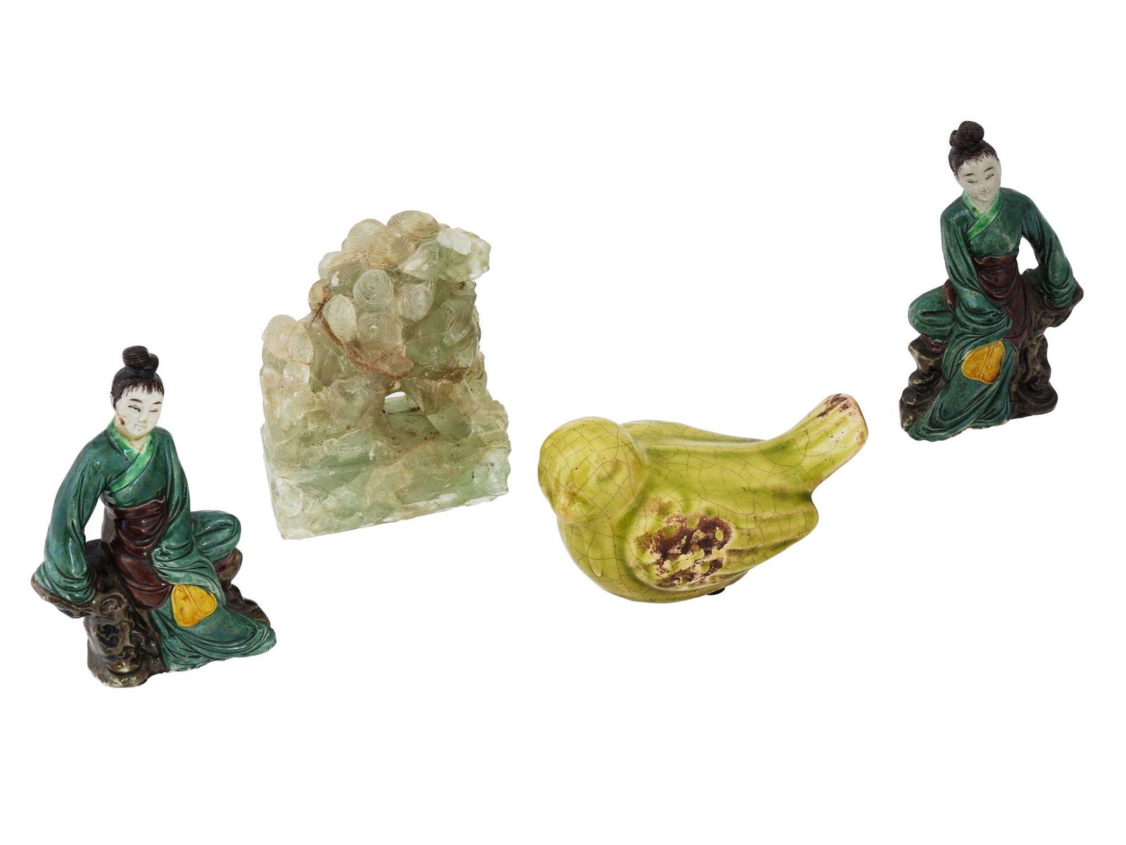 CHINESE PORCELAIN AND JADEITE BOOKENDS PAPERWEIGHT (1 of 8)