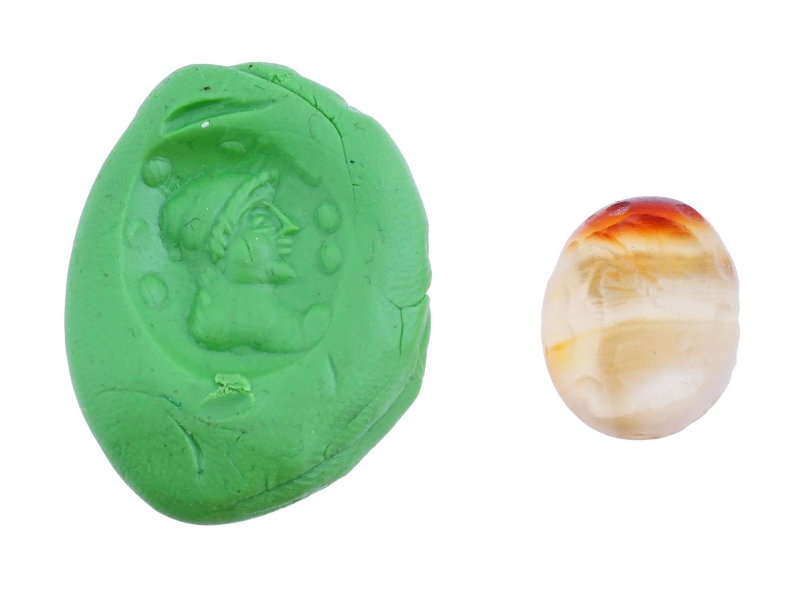 CARVED AGATE INTAGLIO WITH ANCIENT ROMAN PORTRAIT (1 of 4)
