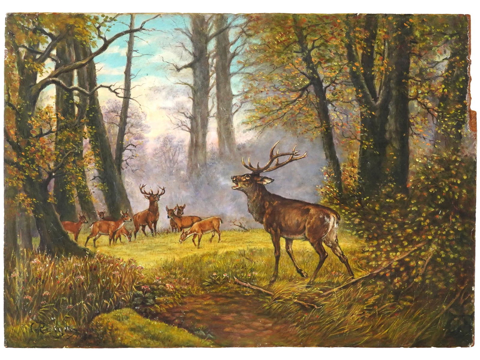 SIGNED CARL RUNGIUS AMERICAN LANDSCAPE OIL PAINTING (1 of 6)