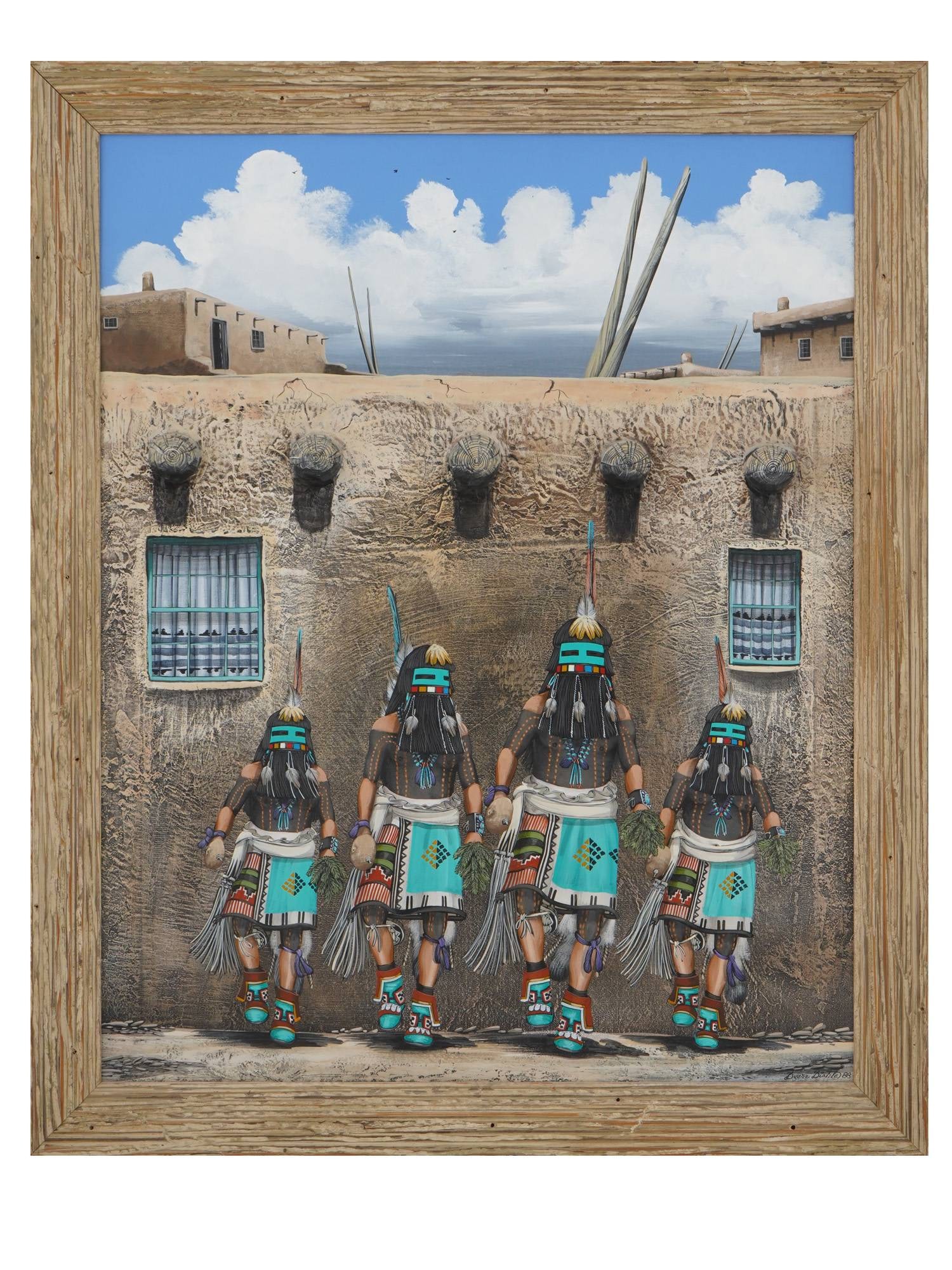 DUANE DISHTA AMERICAN KACHINA FIGURES OIL PAINTING (1 of 6)