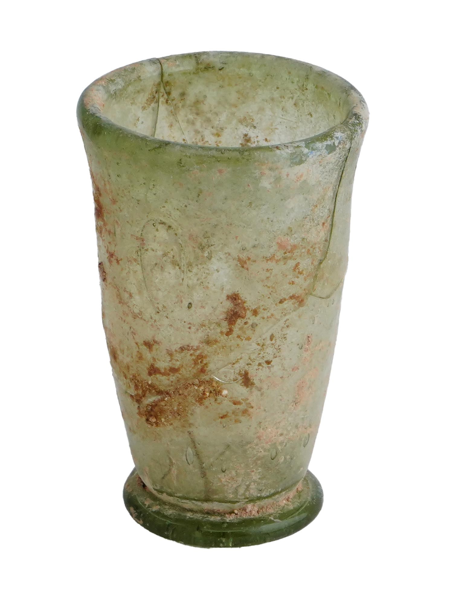ANCIENT ROMAN GLASS BEAKER ON A ROUND BASE (1 of 5)