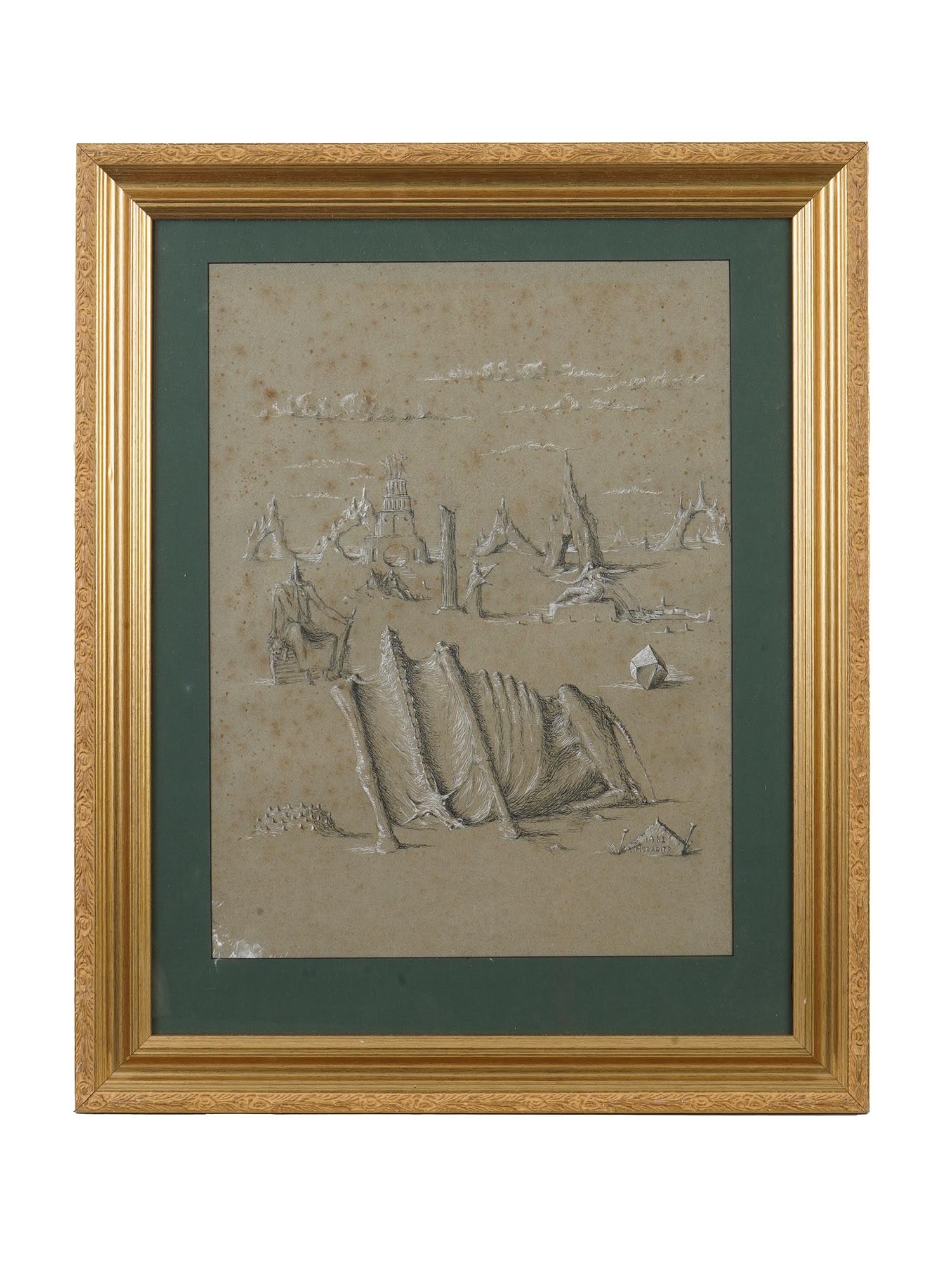 ROSARIO MURABITO SURREALIST MIXED MEDIA PAINTING (1 of 4)