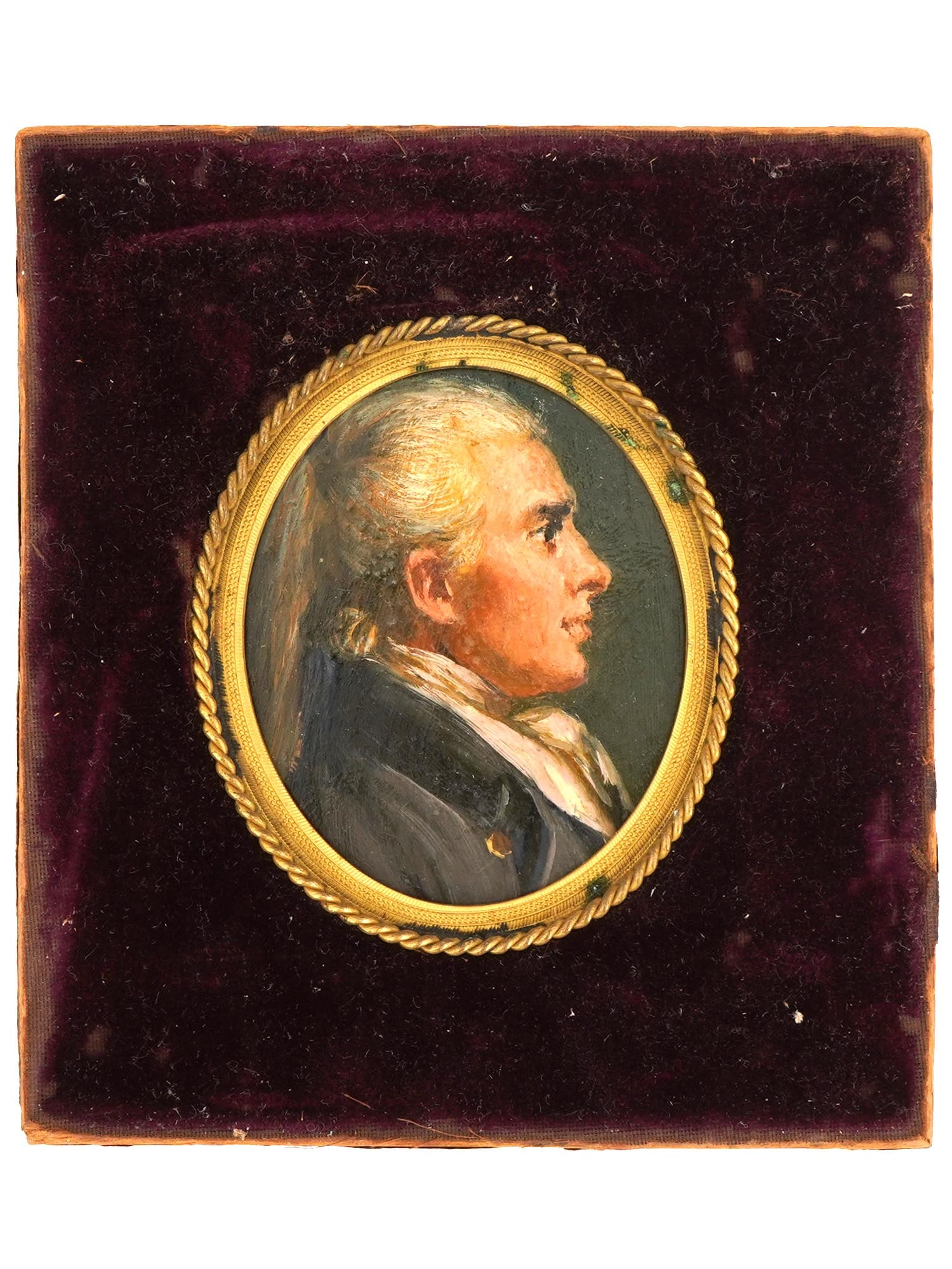 ANTIQUE AMERICAN MINIATURE PAINTING PORTRAIT AARON BURR (1 of 5)