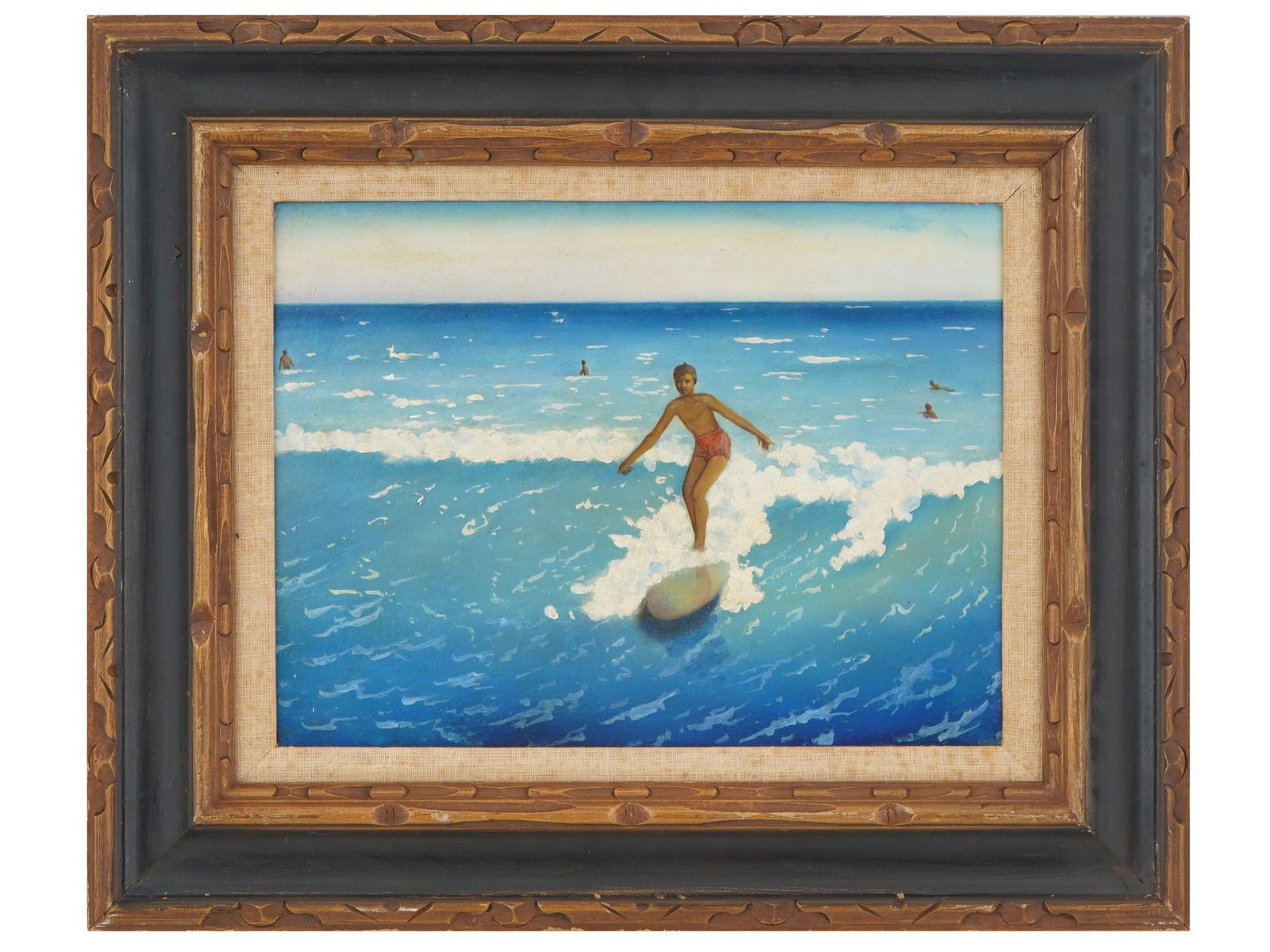 CHARLES WILLIAM BARTLETT ENGLISH OIL PAINTING SURFER (1 of 4)