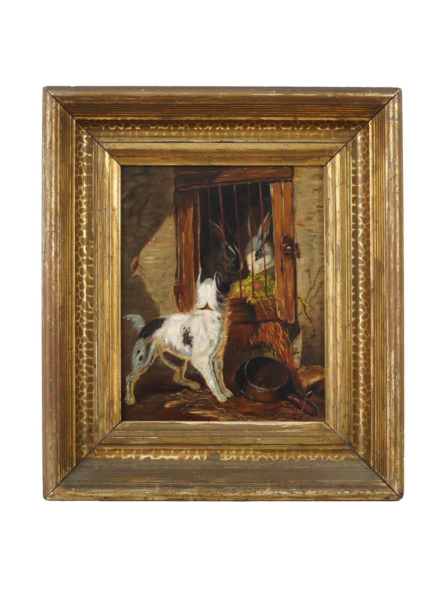 ANTIQUE EUROPEAN CONTINENTAL OIL GENRE PAINTING (1 of 5)