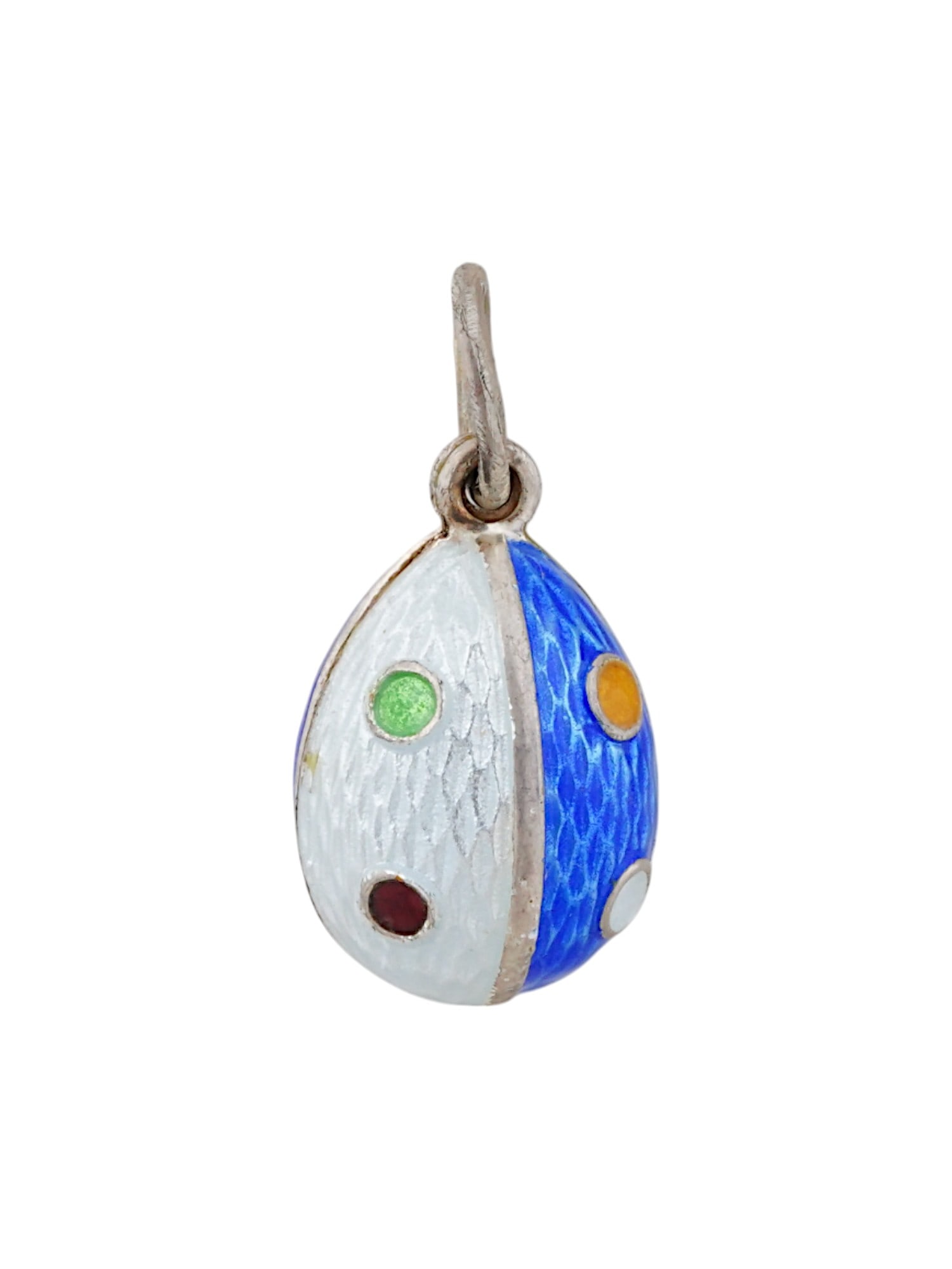 RUSSIAN SILVER GUILLOCHE ENAMEL EASTER EGG PENDANT (1 of 5)