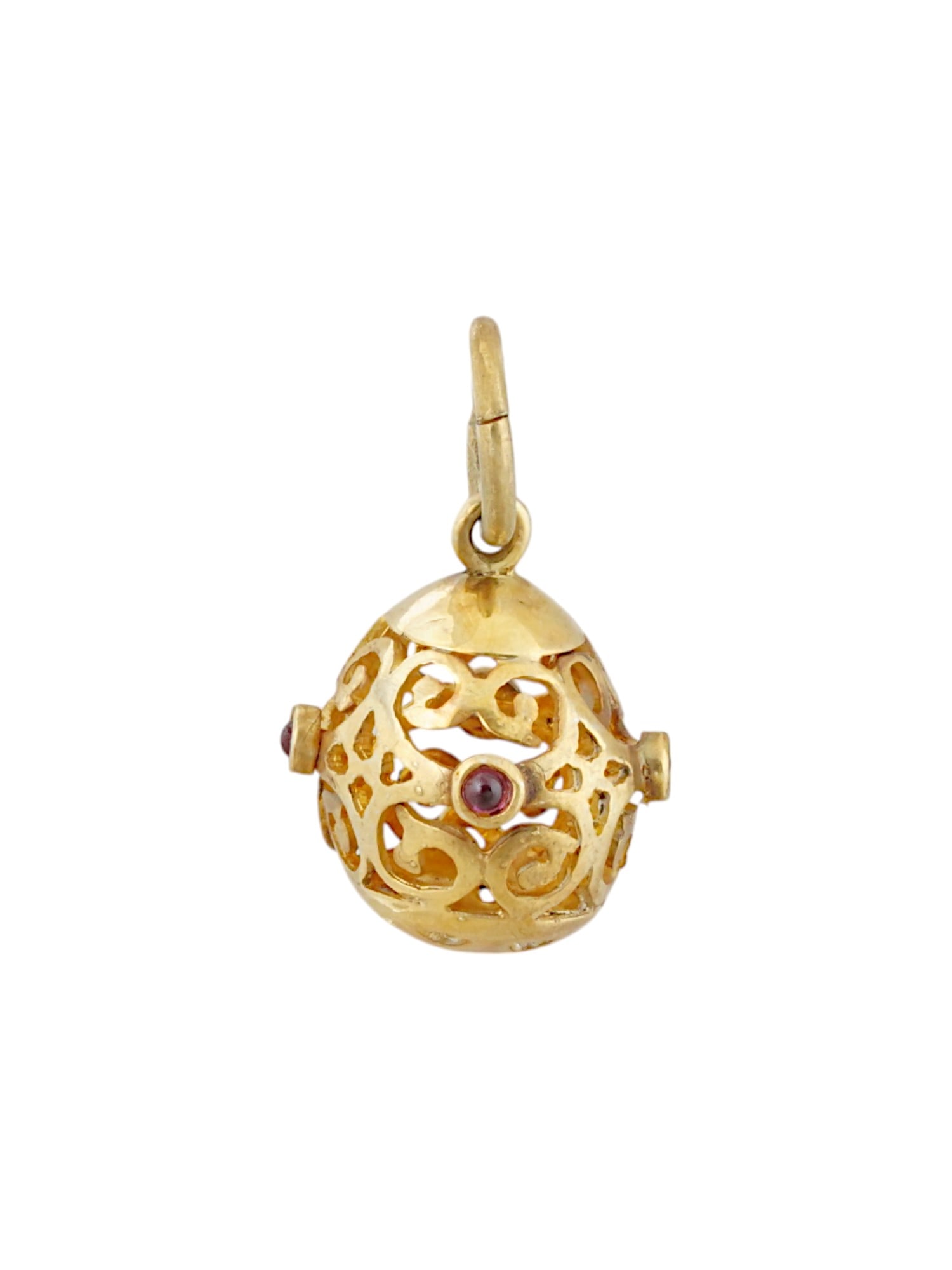 RUSSIAN SILVER EASTER EGG PENDANT W RUBIES (1 of 5)