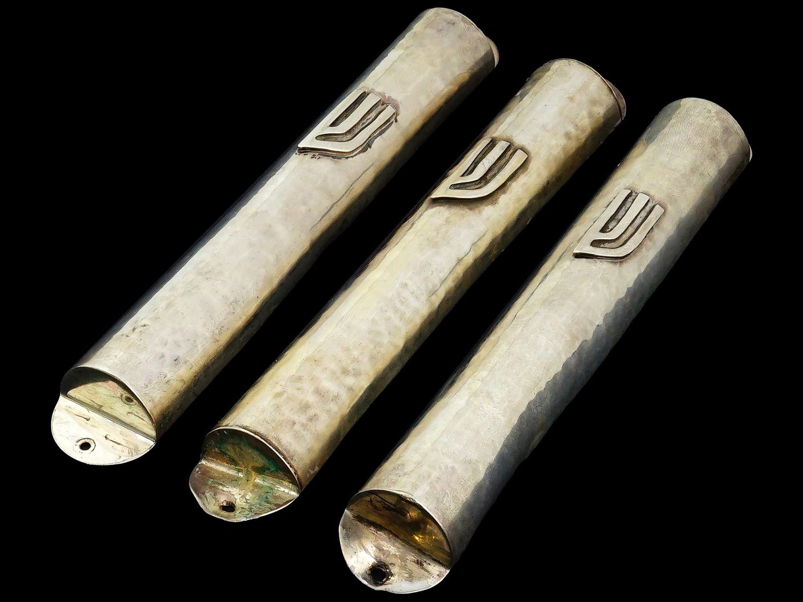 VINTAGE JUDAICA STERLING SILVER MEZUZAHS BY BIER (1 of 7)