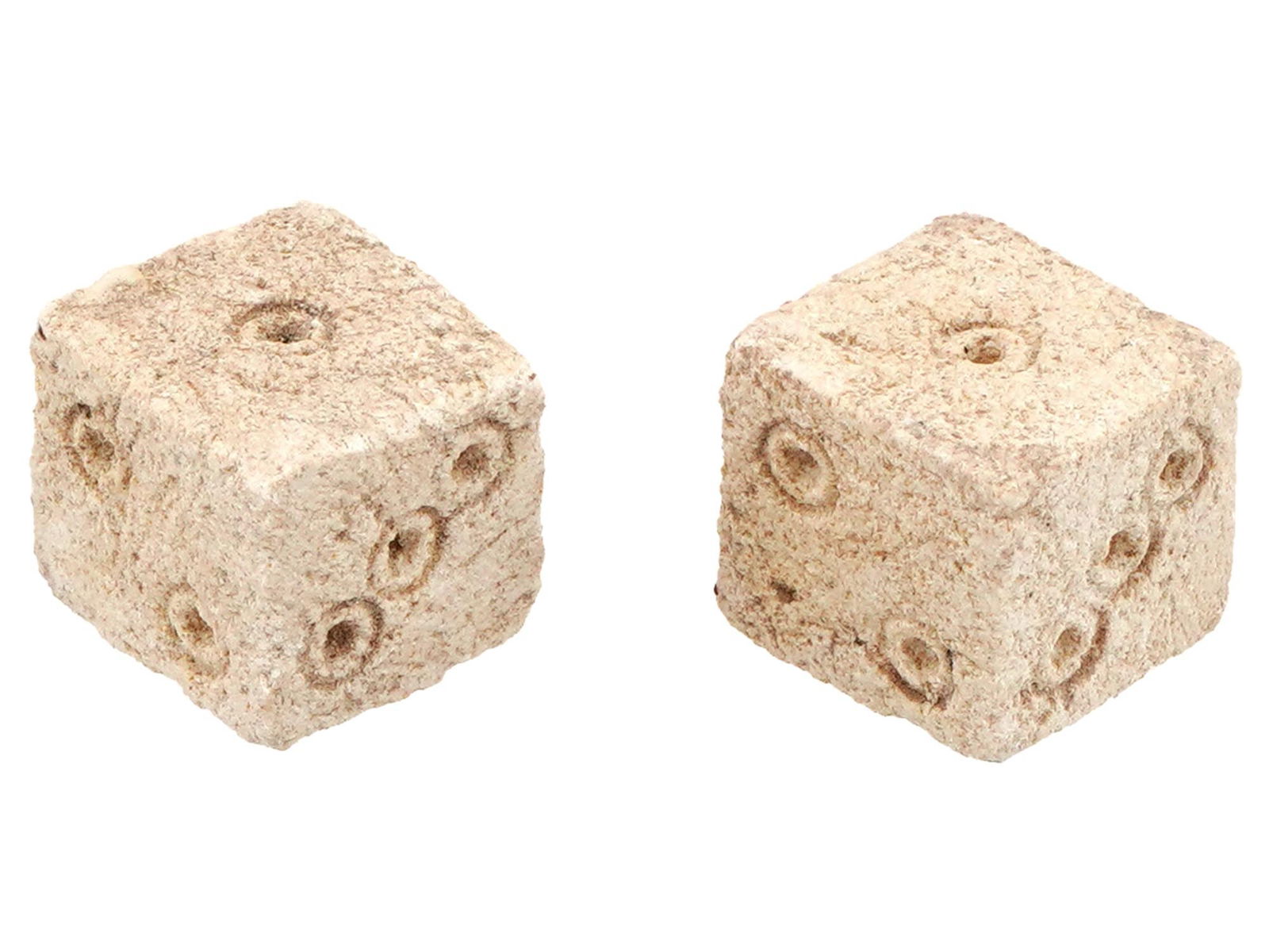 PAIR OF ANCIENT ROMAN STONE DICE 100 TO 300 AD (1 of 2)