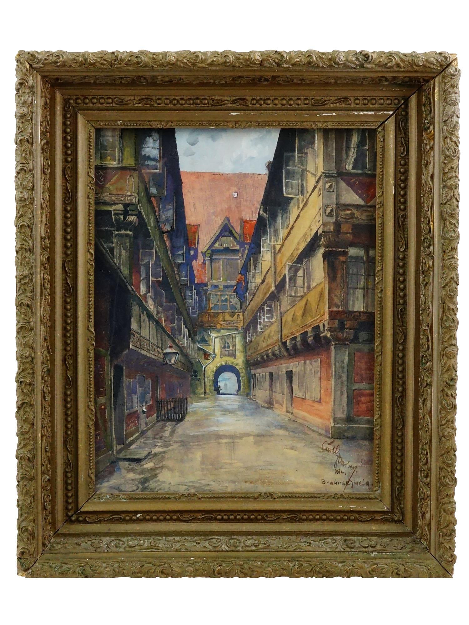 EUROPEAN CITYSCAPE PAINTING BY CURT G. BARBER 1914 (1 of 5)