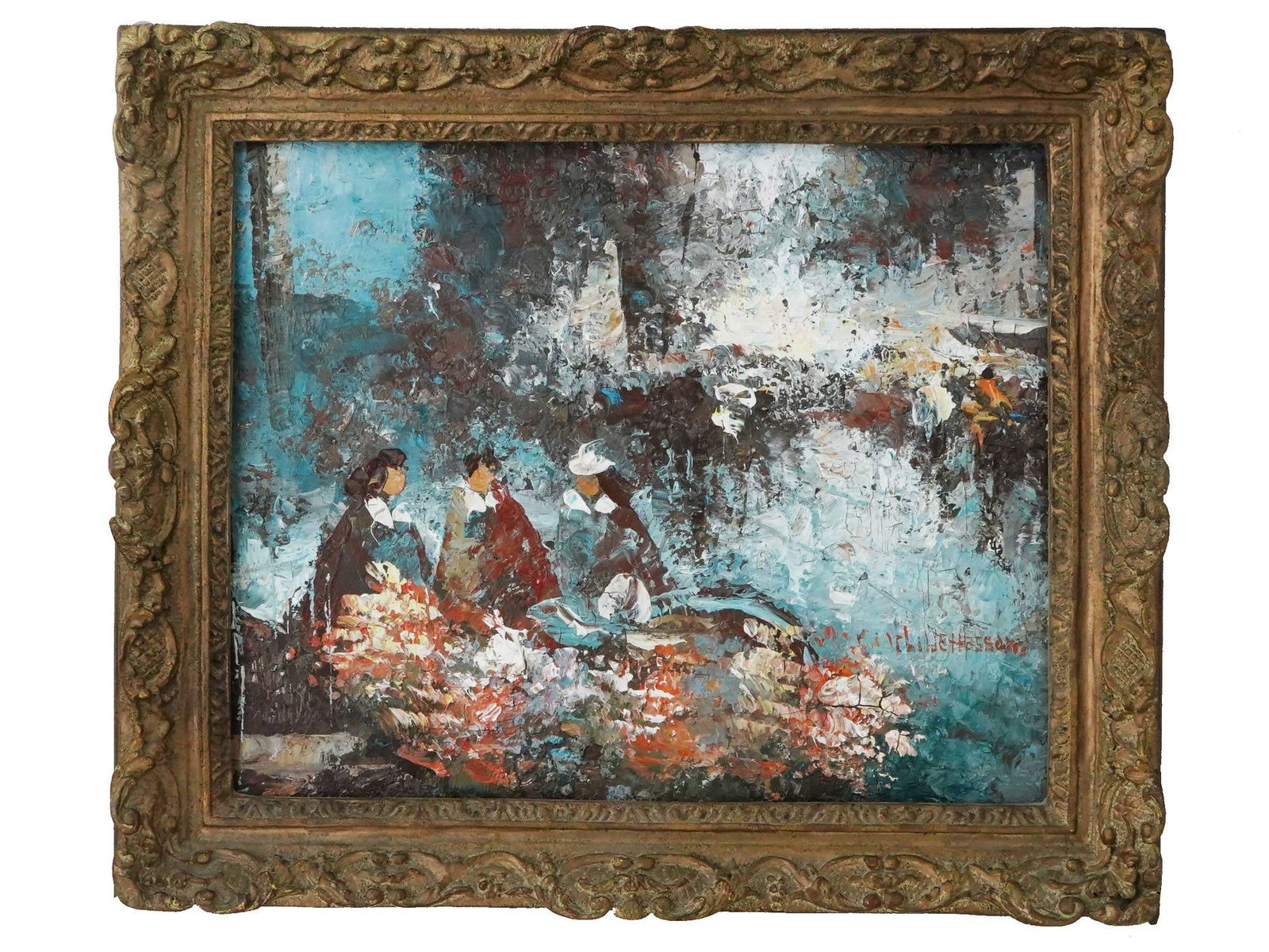 SIGNED CHILDE HASSAM AMERICAN OIL PAINTING (1 of 4)