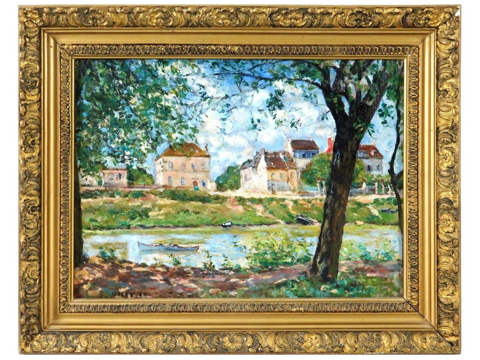 FRENCH IMPRESSIONIST OIL PAINTING SIGNED SISLEY (1 of 5)