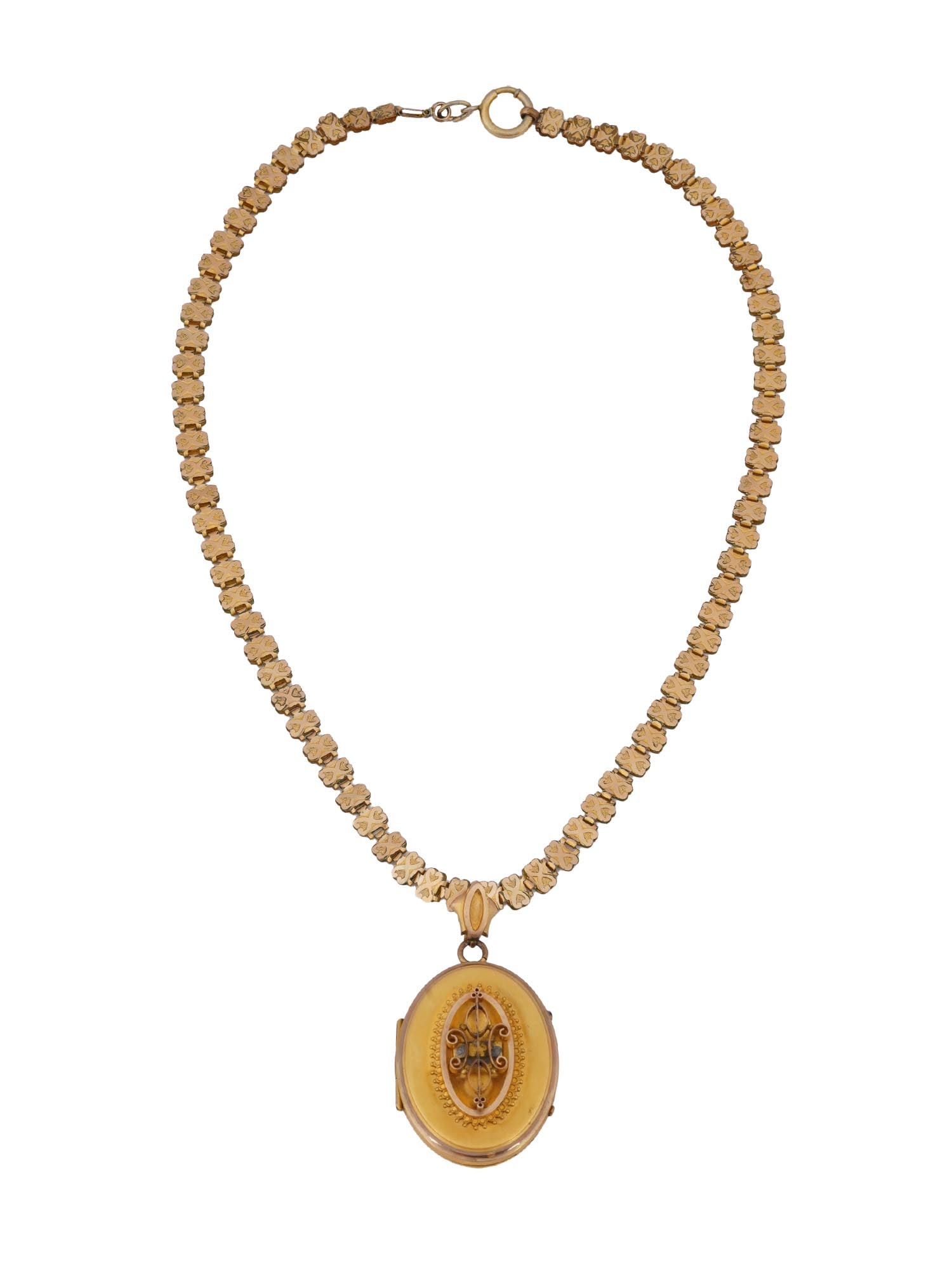 ANTIQUE GF VICTORIAN LOCKET PENDANT NECKLACE (1 of 4)