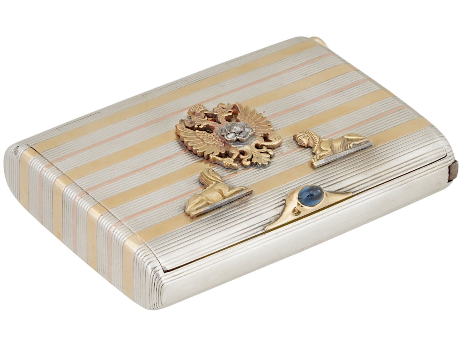 RUSSIAN GRACHEV BR SILVER GOLD DIAMOND CIGARETTE CASE (1 of 6)