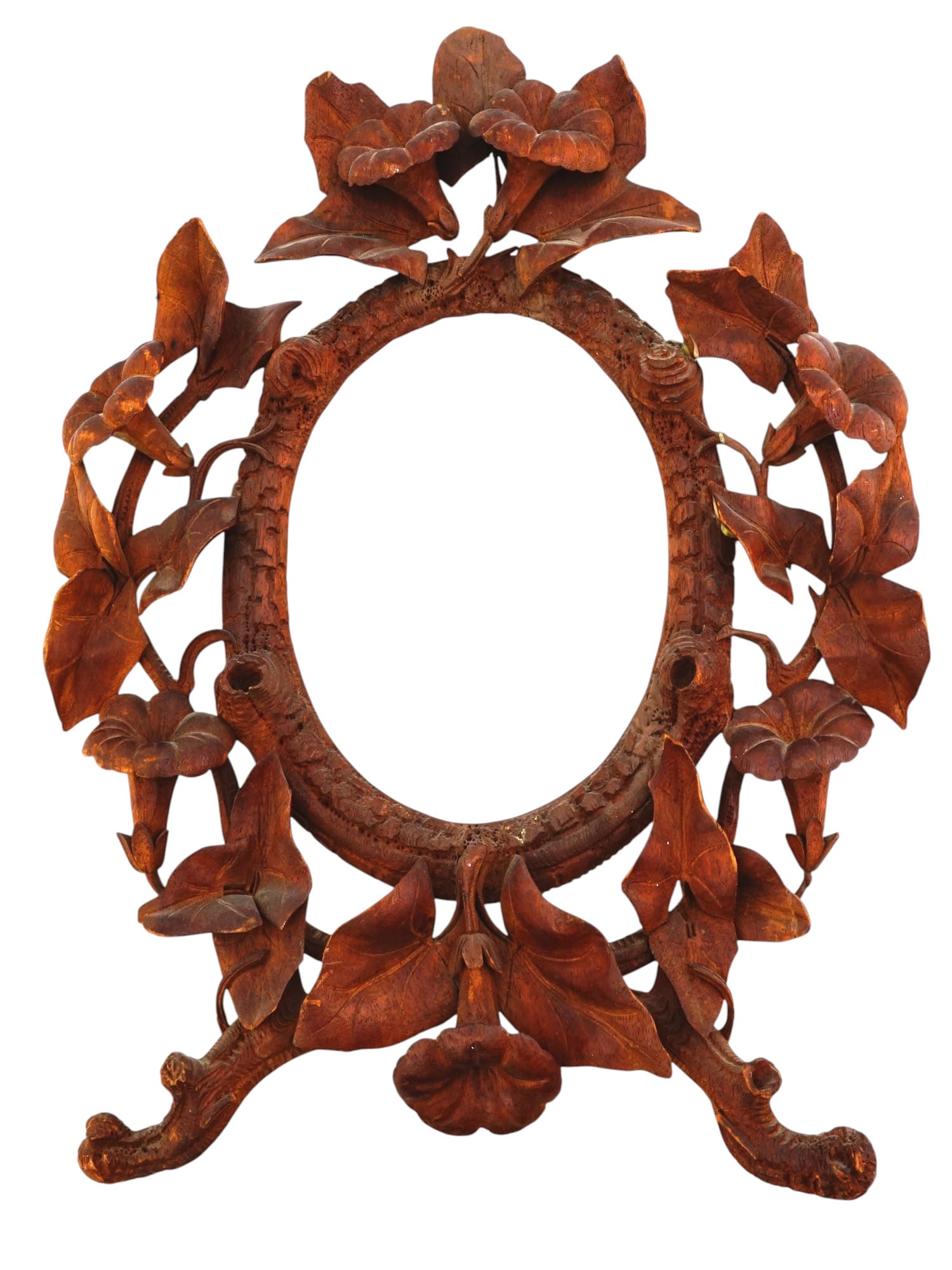 VINTAGE BLACK FOREST HAND CARVED WOOD PICTURE FRAME (1 of 8)