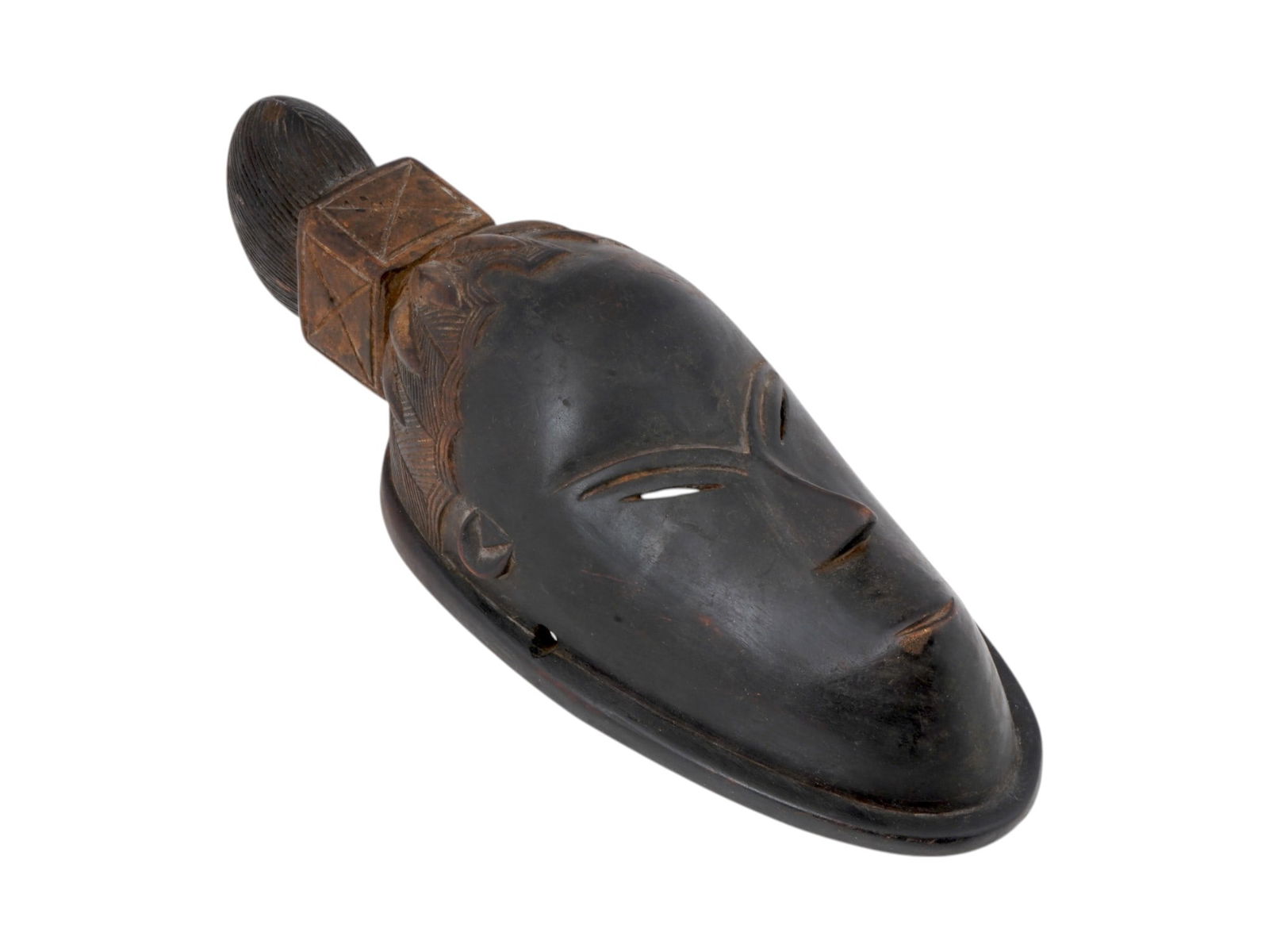 ANTIQUE AFRICAN IVORY COAST CARVED WOOD TRIBAL MASK (1 of 10)