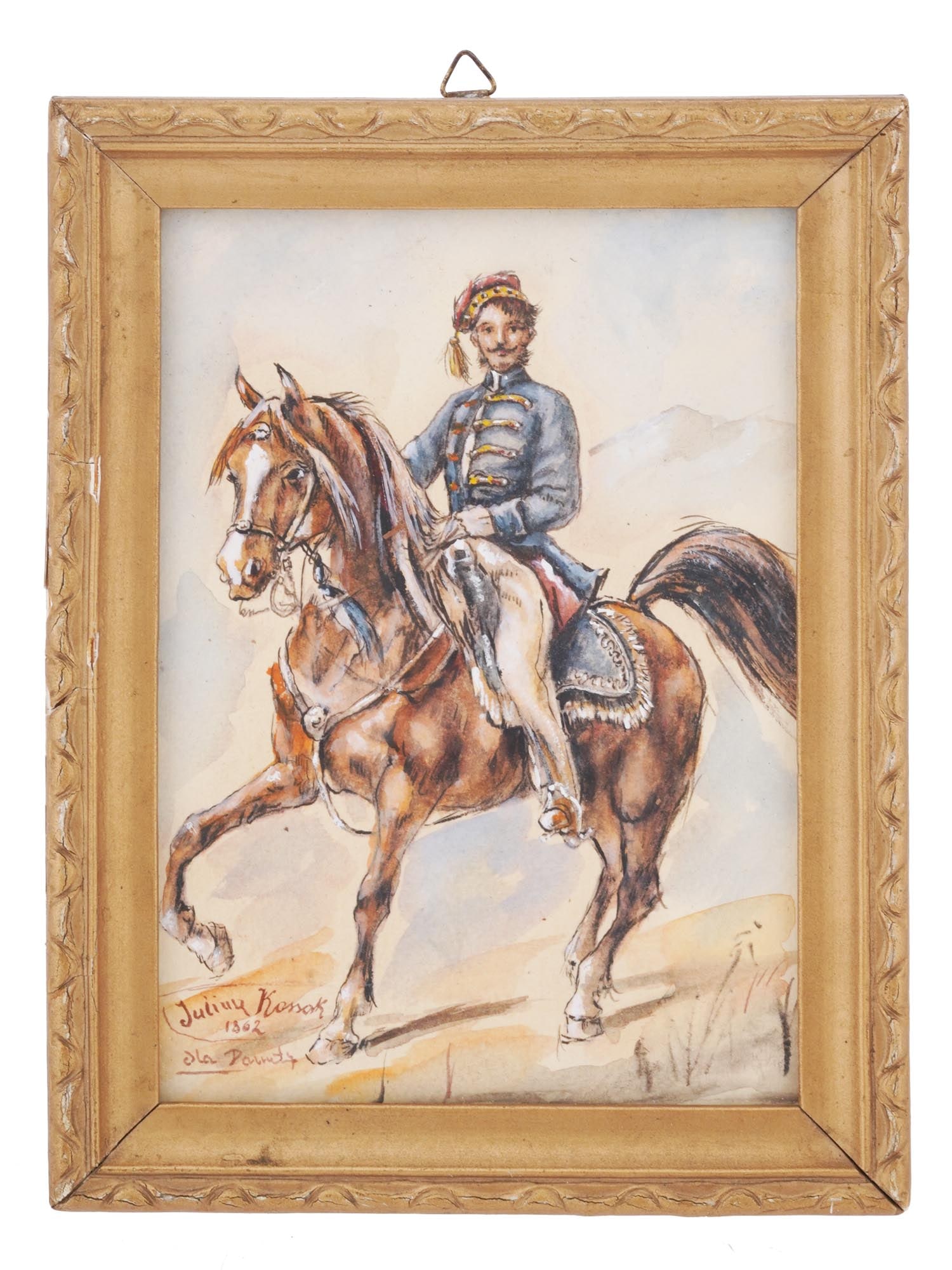 1862 POLISH WATERCOLOR PAINTING BY JULIUSZ KOSSAK (1 of 4)