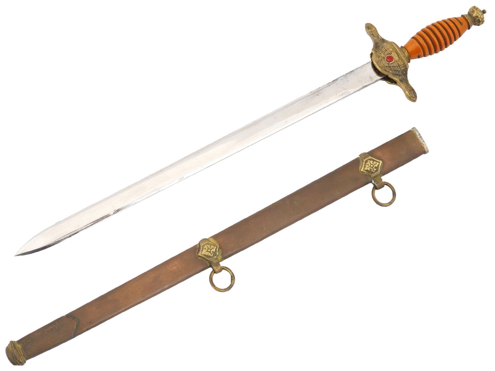 SPANISH FRANCO PERIOD AIR FORCE DAGGER WITH SCABBARD (1 of 5)