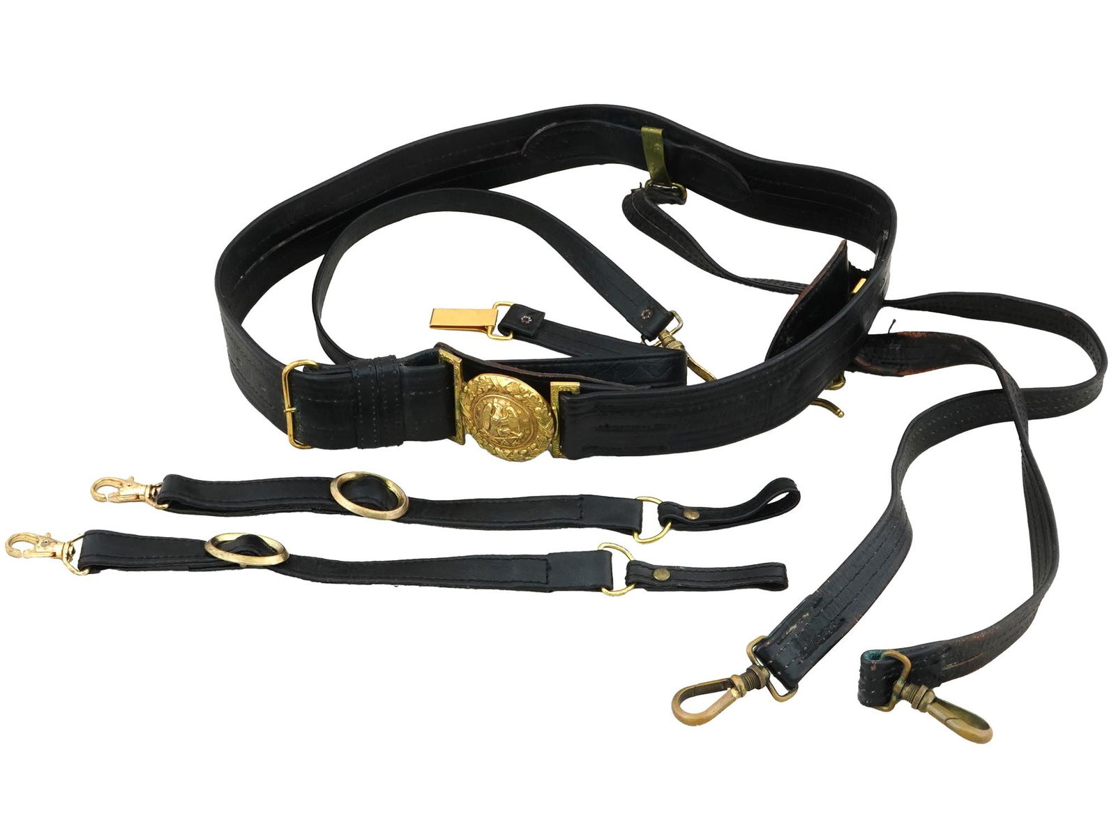 AMERICAN WWII NAVY OFFICER BELT WITH SUSPENSION STRAPS (1 of 4)