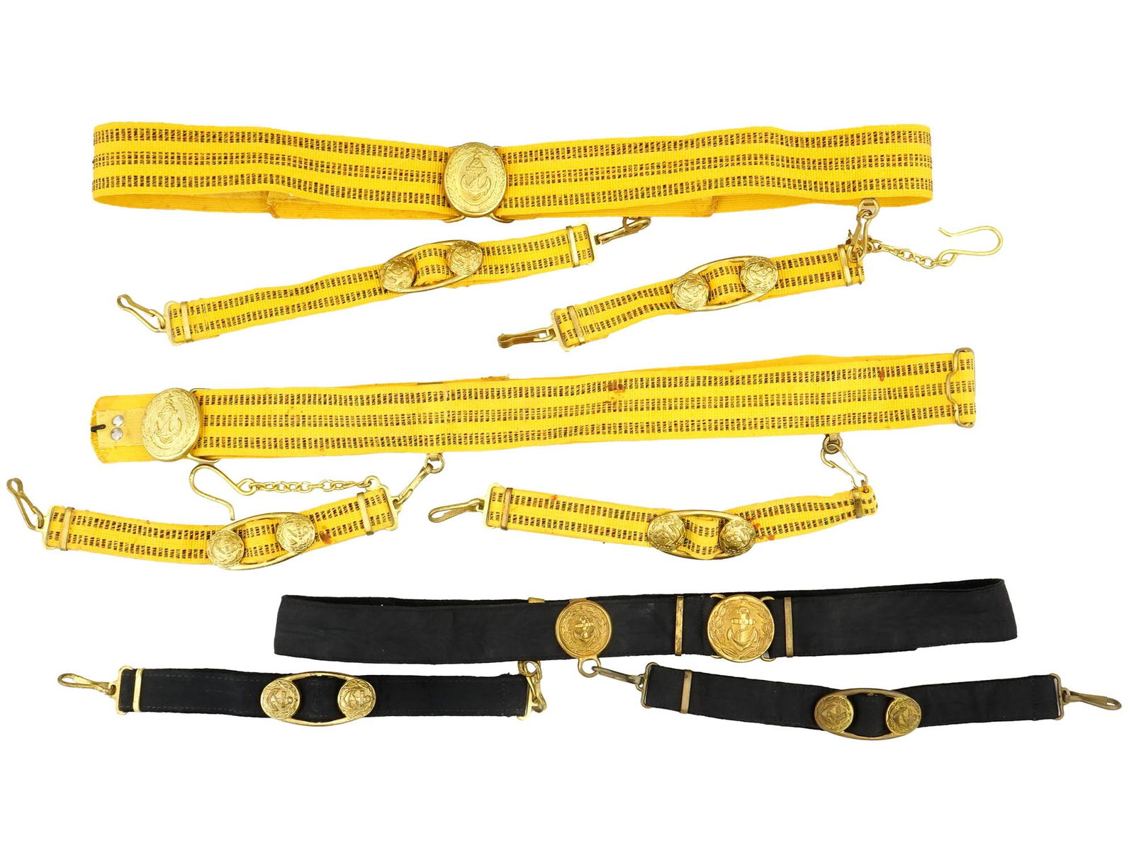 RUSSIAN SOVIET NAVAL OFFICERS BELTS WITH DAGGER HANGERS (1 of 4)