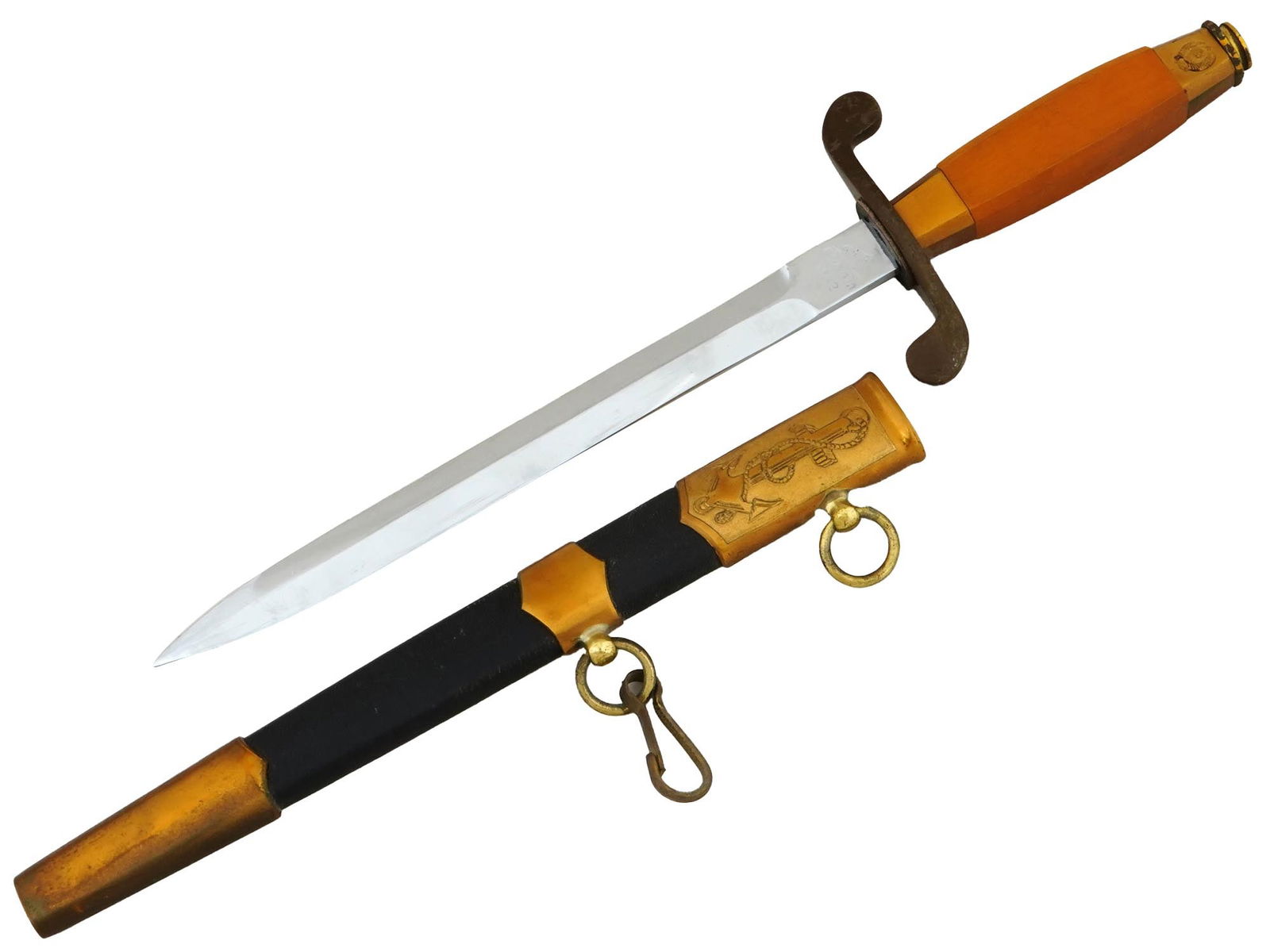 SOVIET RUSSIAN NAVAL OFFICERS DAGGER WITH SCABBARD (1 of 6)