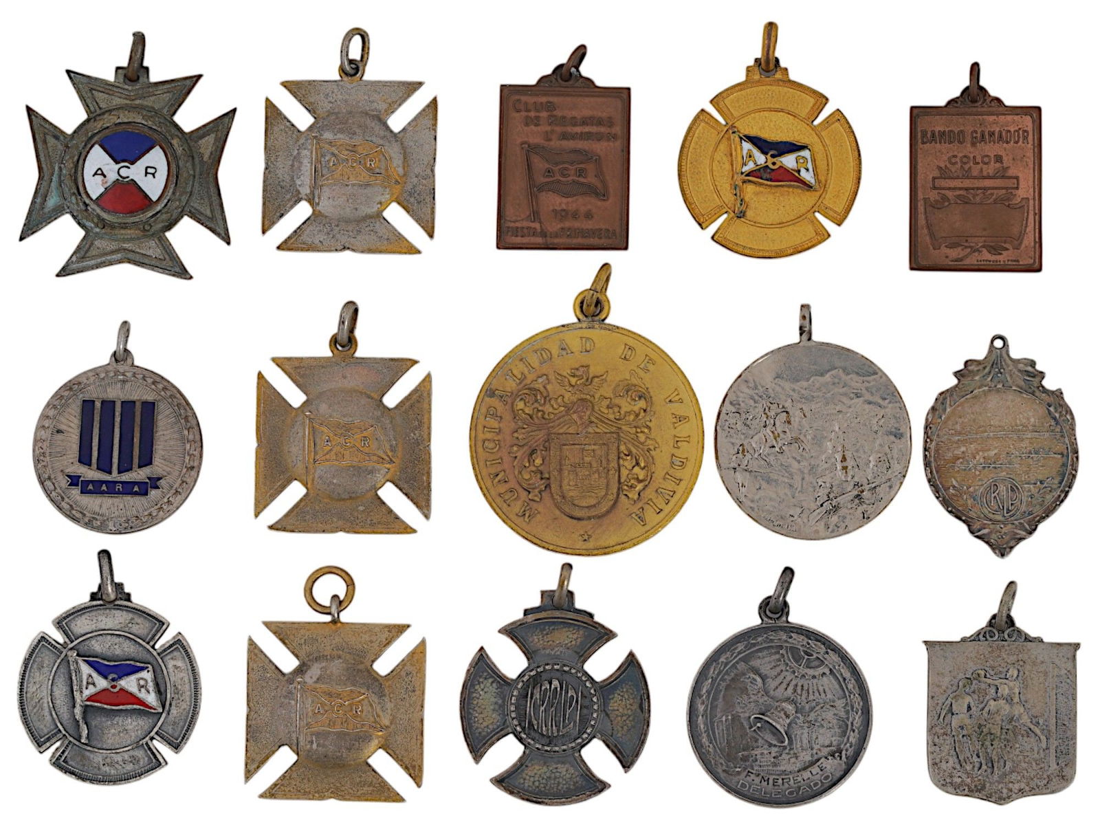 LOT OF 15 VINTAGE SOUTH AMERICAN SPORTS REGATA MEDALS (1 of 7)