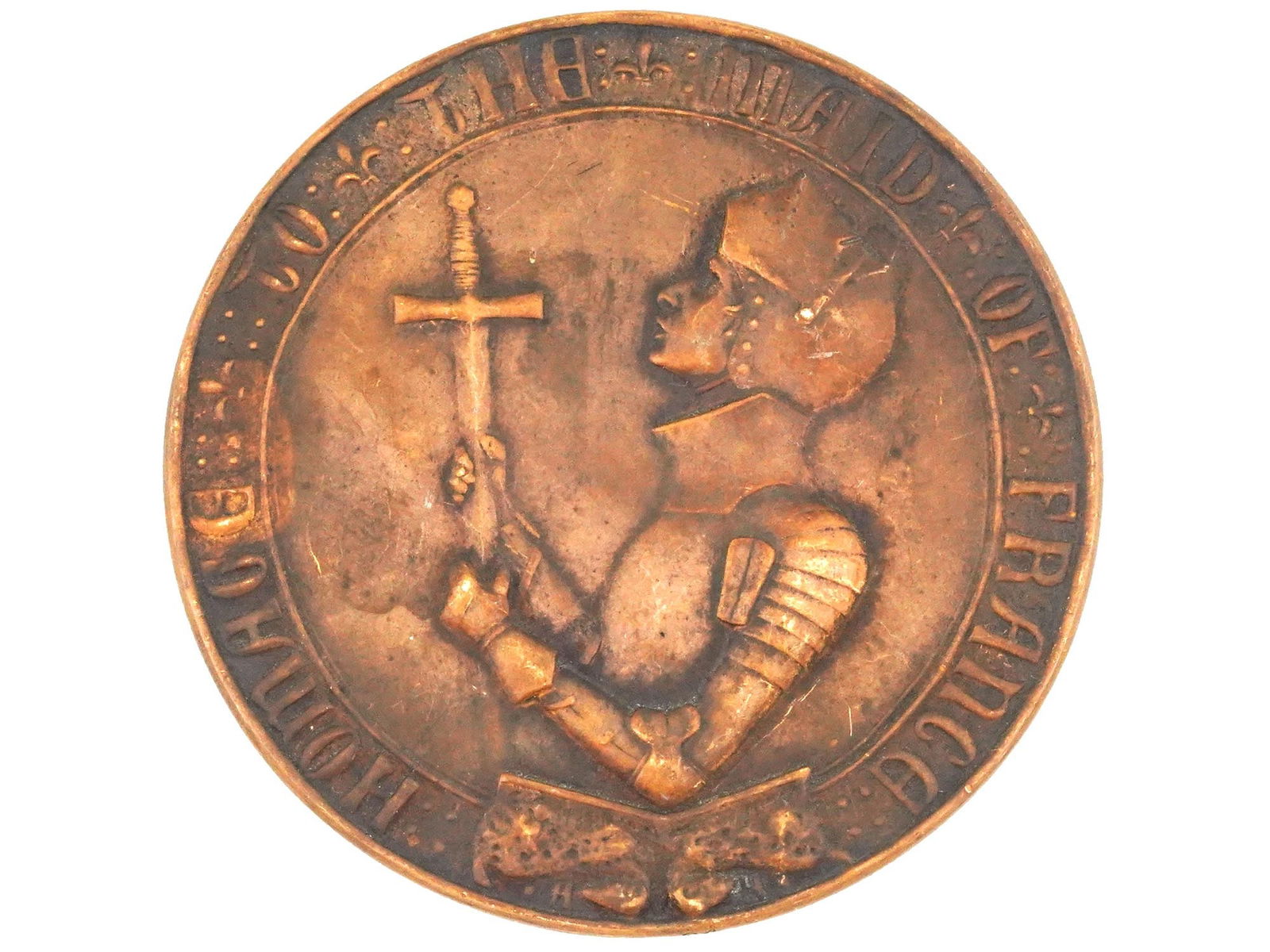 ANNA HYATT HUNTINGTON AMERICAN BRONZE MEDAL JOAN OF ARC (1 of 3)