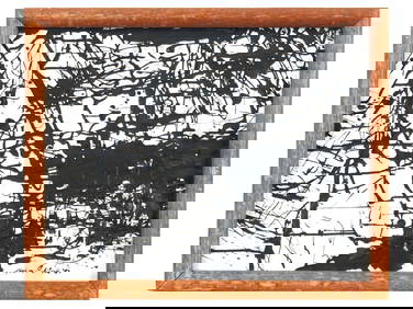 ABSTRACT OIL PAINTING SIGNED JACKSON POLLOCK (1 of 4)