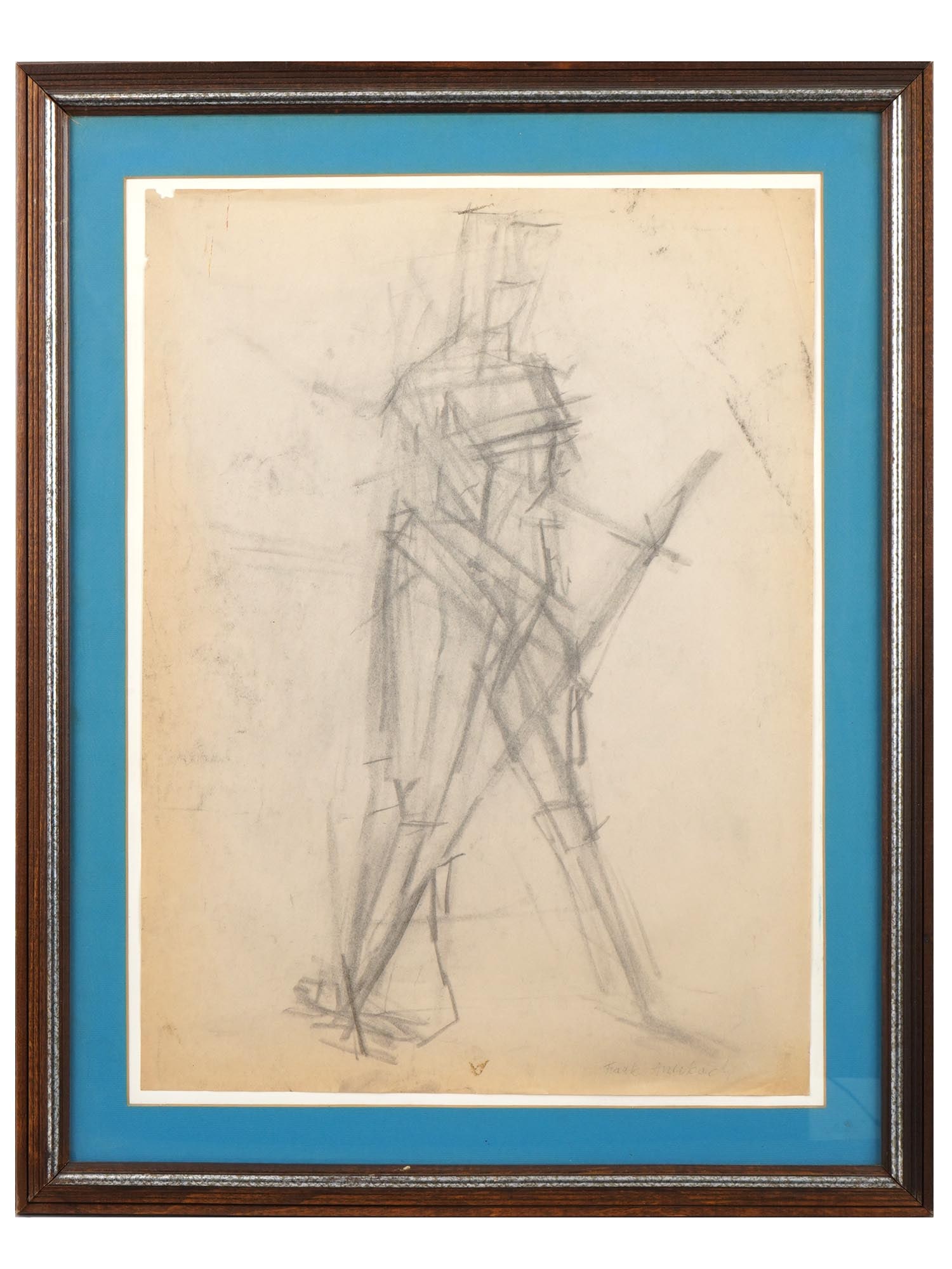 SIGNED FRANK AUERBACH GERMAN CHARCOAL PAINTING (1 of 4)