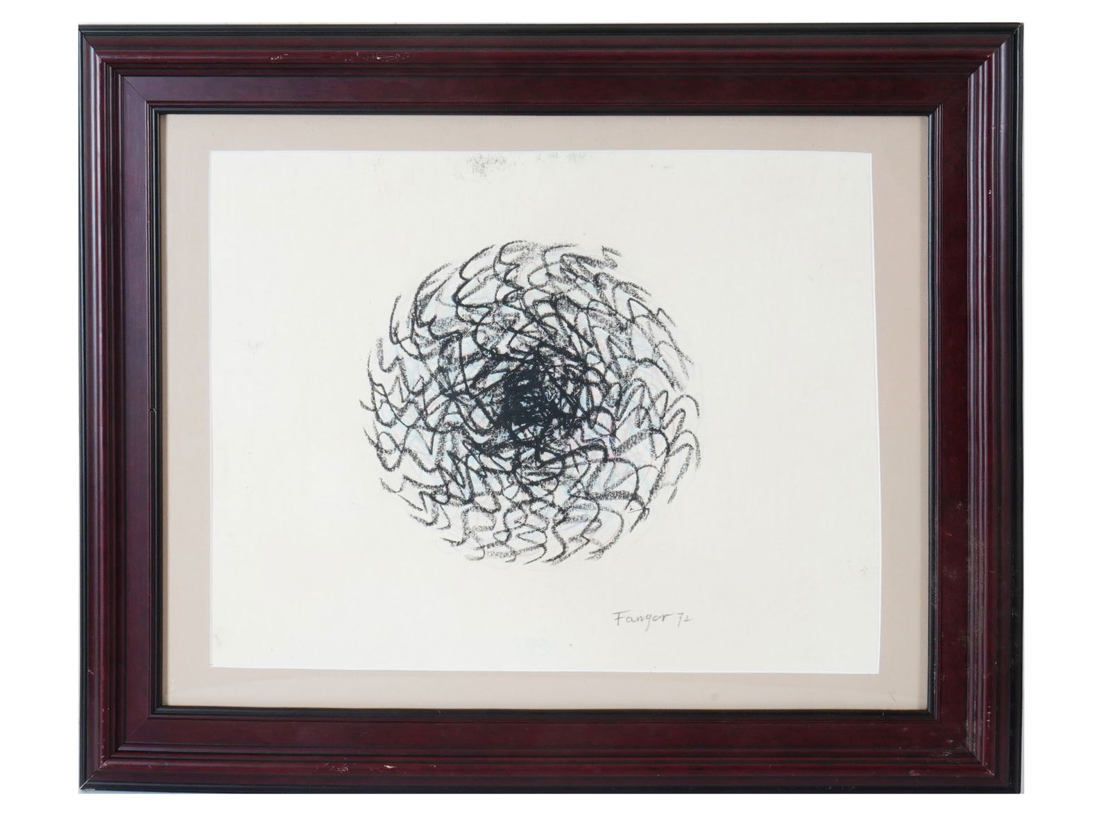 MID CENT EUROPEAN ABSTRACT PASTEL PAINTING SIGNED (1 of 4)