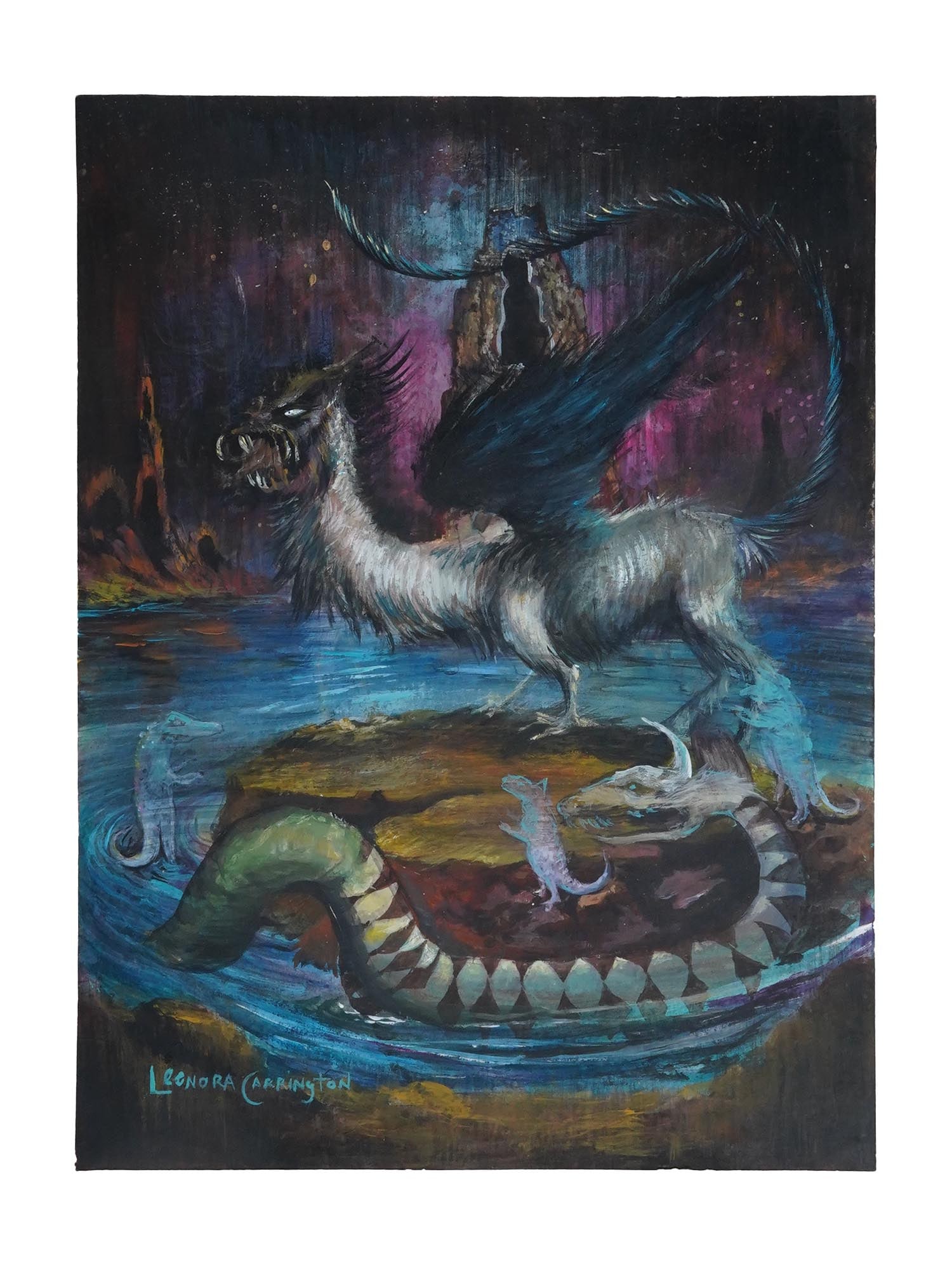 ATTR TO LEONORA CARRINGTON MEXICAN SURREALIST PAINTING (1 of 4)