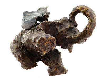 SAINT CLAIR CEMIN BRAZILIAN BRONZE SCULPTURE SIGNED: Saint Clair Cemin, Brazilian, born 1951, a bronze sculpture made in the shape of an elephant and a bat sitting on his back. Signed and numbered 6 of 6, dated 1992. Exhibited widely throughout the Unit