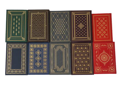 FRANKLIN LIBRARY ILLUSTRATED LEATHER BOUND BOOKS: A lot of 10 books published by The Franklin Library, a division of The Franklin Mint that produced fine collector edition leather bound books over three decades ending in the year 2000. This lot featu