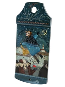 1990 RUSSIAN OIL PAINTING ON SPINNING BOARD SIGNED