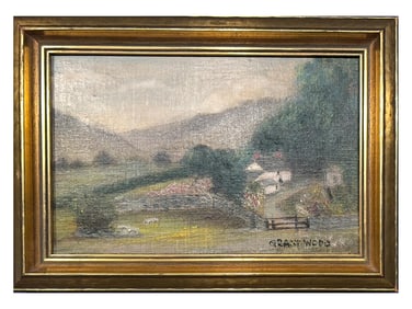 GRANT DEVOLSON WOOD AMERICAN OIL PAINTING LANDSCAPE