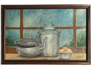ROBERT FALK RUSSIAN OIL STILL LIFE PAINTING 1940S