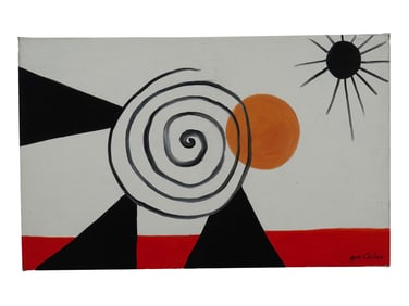 AMERICAN MODERNIST ABSTRACT OIL PAINTING SIGNED