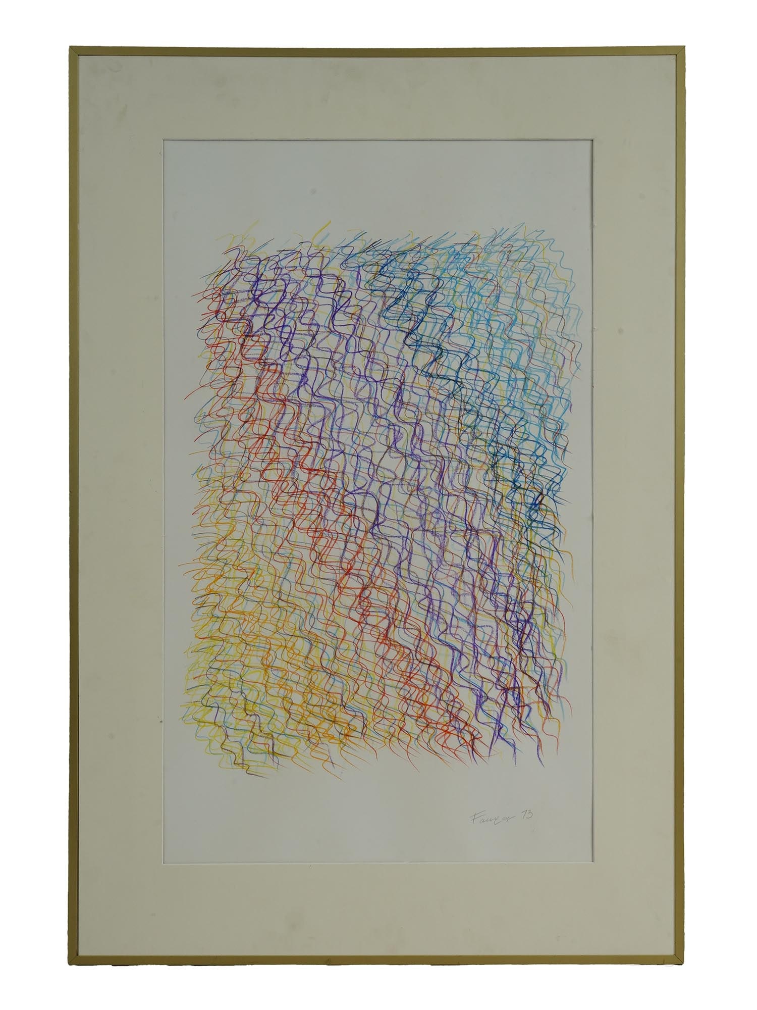 WOJCIECK FANGOR POLISH ABSTRACT PASTEL PAINTING (1 of 4)