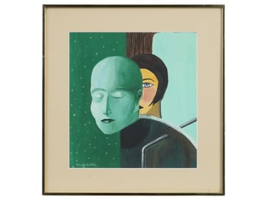 GOUACHE ON PAPER PAINTING AFTER RENE MAGRITTE