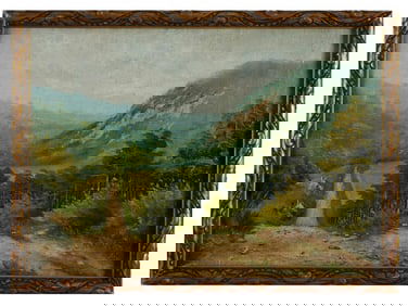 AMERICAN LANDSCAPE OIL PAINTING SIGNED WILLIAM WENDT