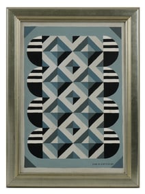 ATTR TO EDWIN MIECZKOWSKI AMERICAN OP ART PAINTING