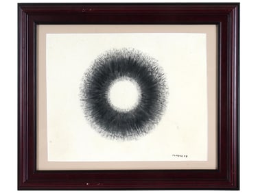 MID CENT POLISH OP ART SCHOOL CHARCOAL PAINTING